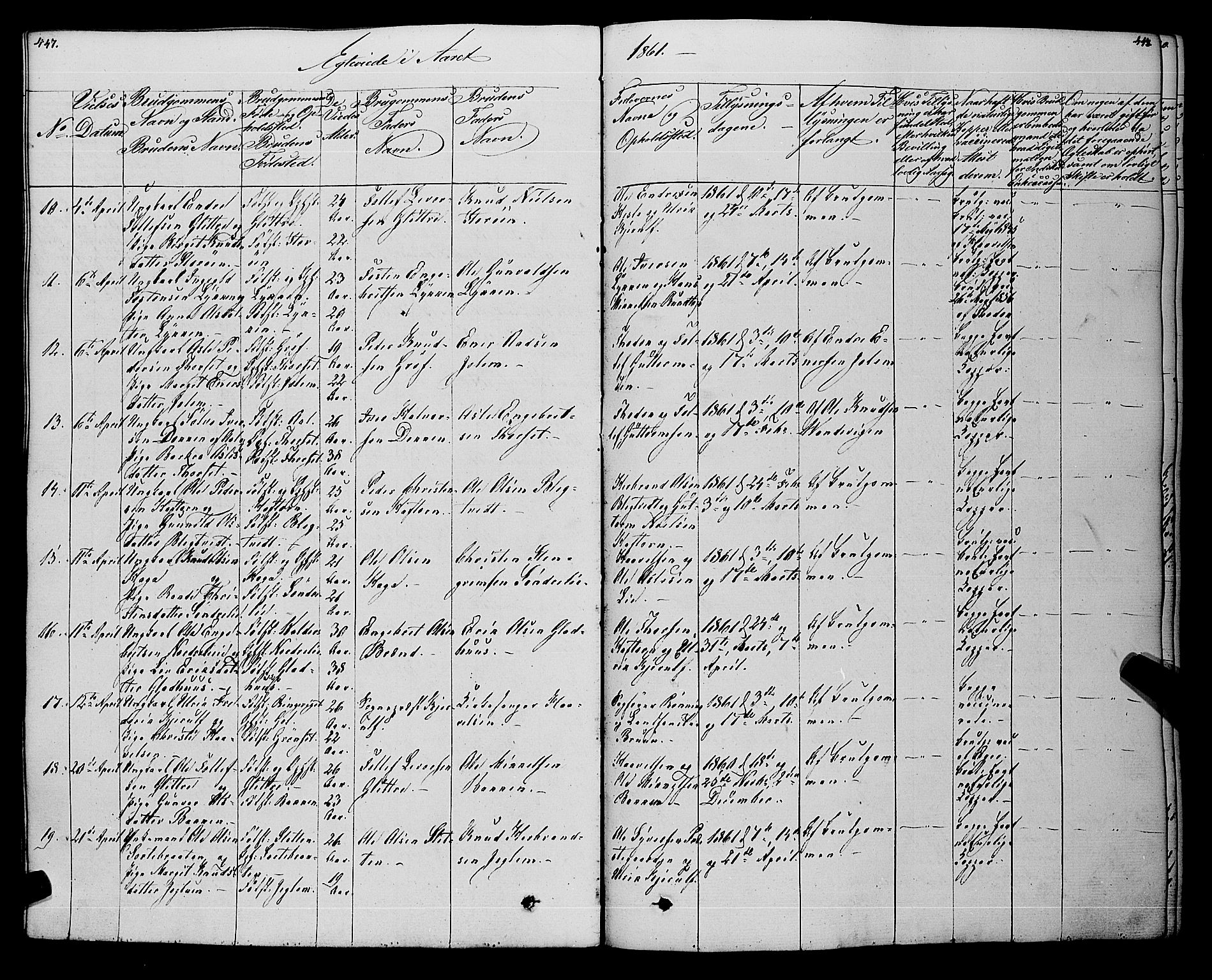 Gol kirkebøker, AV/SAKO-A-226/F/Fa/L0002: Parish register (official) no. I 2, 1837-1863, p. 447-448