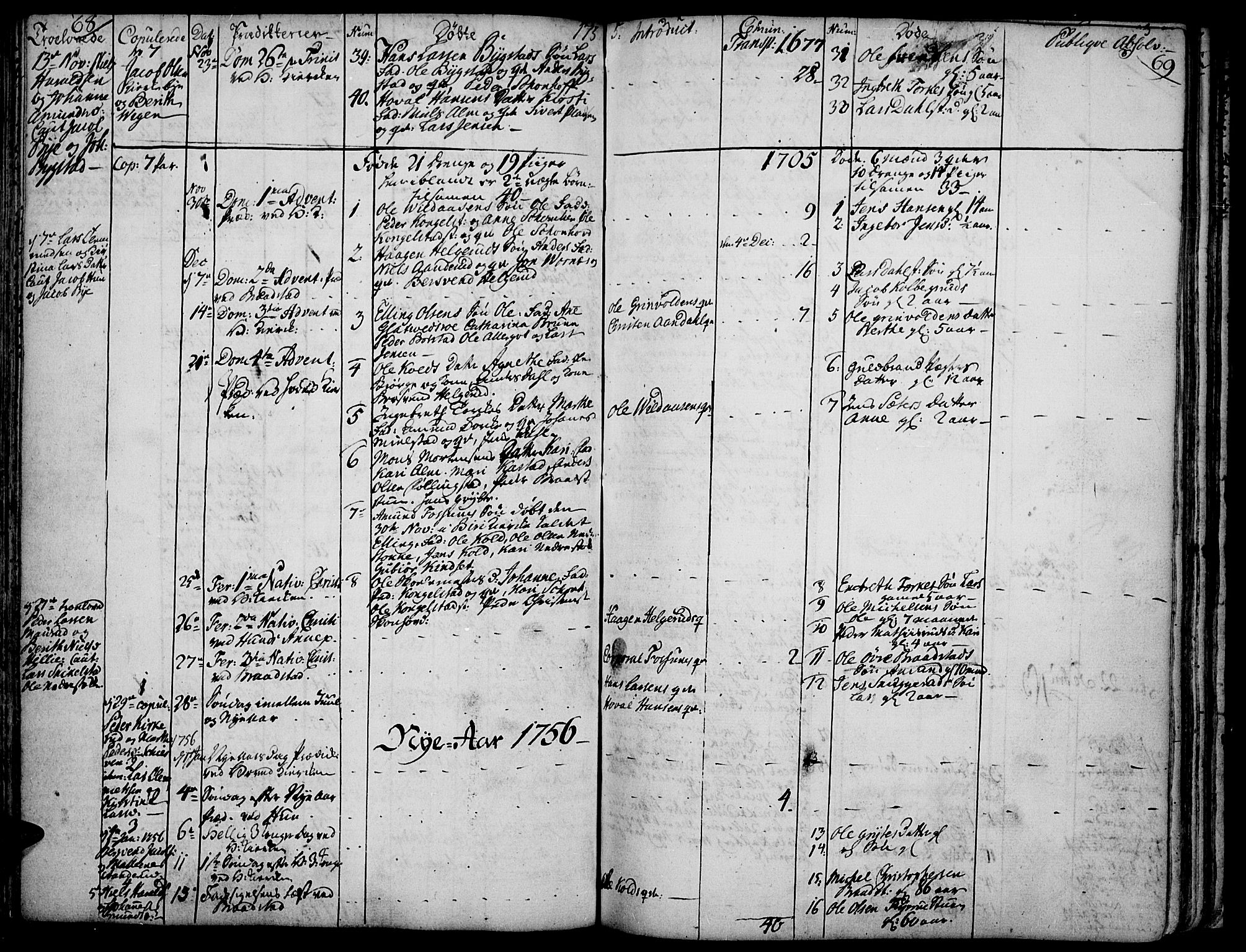 Vardal prestekontor, SAH/PREST-100/H/Ha/Haa/L0002: Parish register (official) no. 2, 1748-1776, p. 68-69