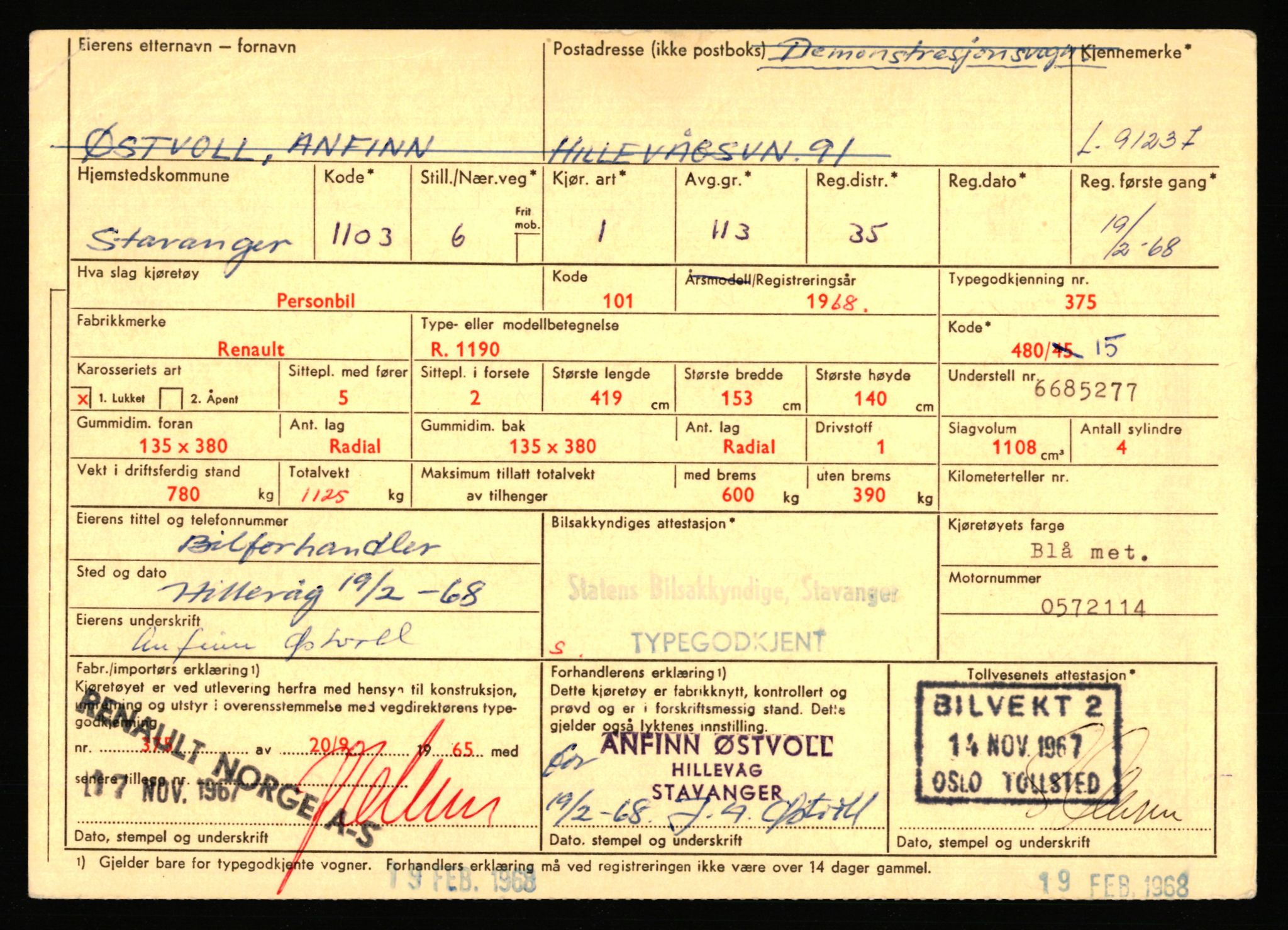 Stavanger trafikkstasjon, AV/SAST-A-101942/0/F/L0075: L-88800 - L-92499, 1930-1971, p. 1586