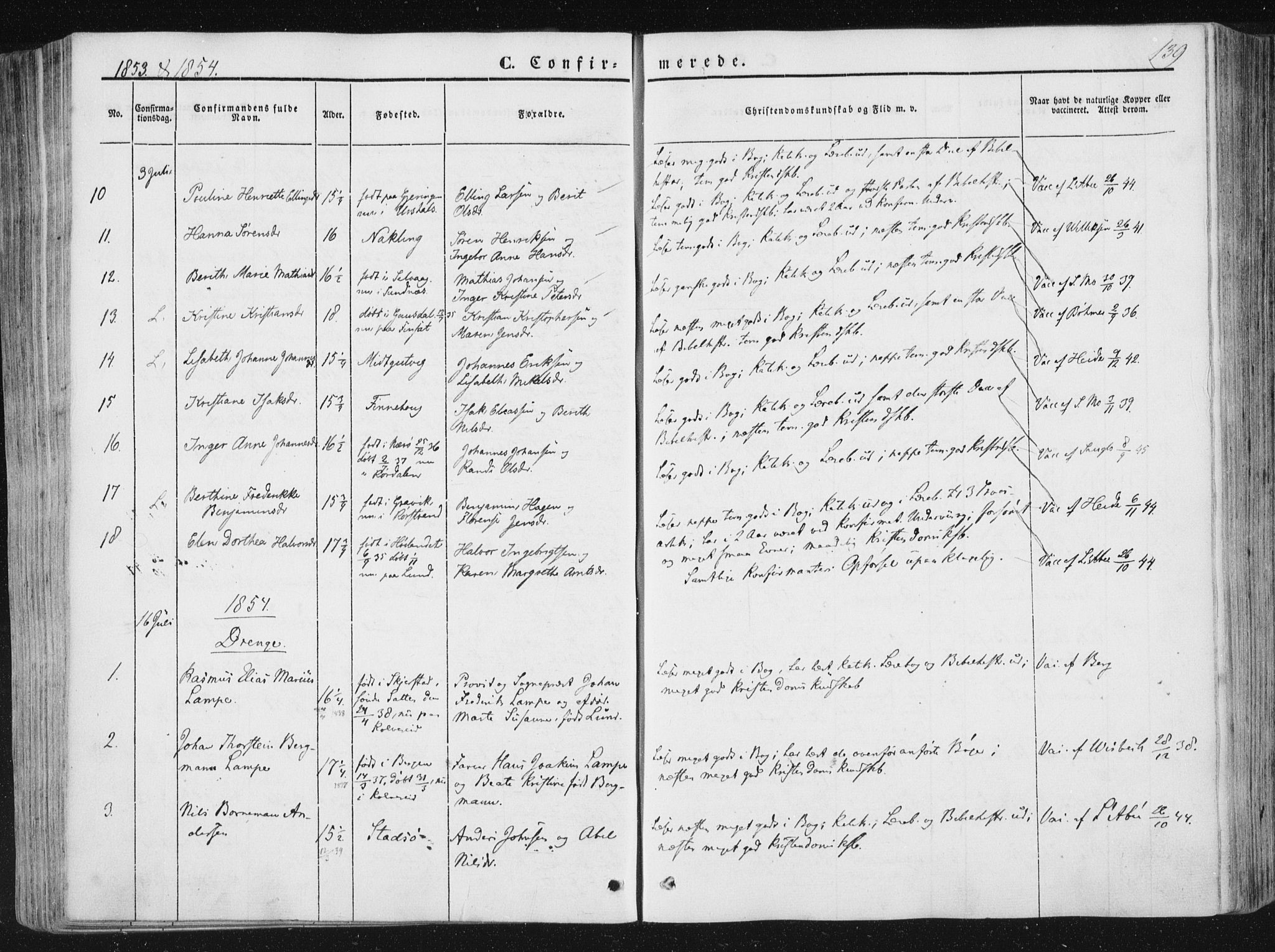 Ministerialprotokoller, klokkerbøker og fødselsregistre - Nord-Trøndelag, SAT/A-1458/780/L0640: Parish register (official) no. 780A05, 1845-1856, p. 139