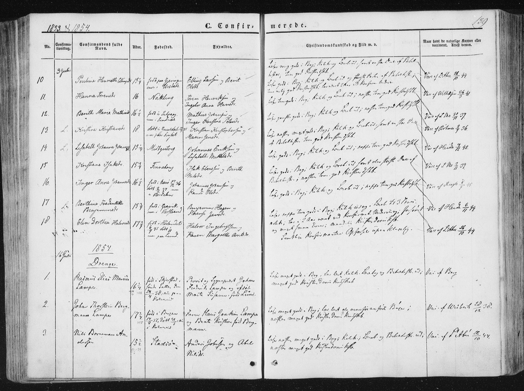 Ministerialprotokoller, klokkerbøker og fødselsregistre - Nord-Trøndelag, AV/SAT-A-1458/780/L0640: Parish register (official) no. 780A05, 1845-1856, p. 139