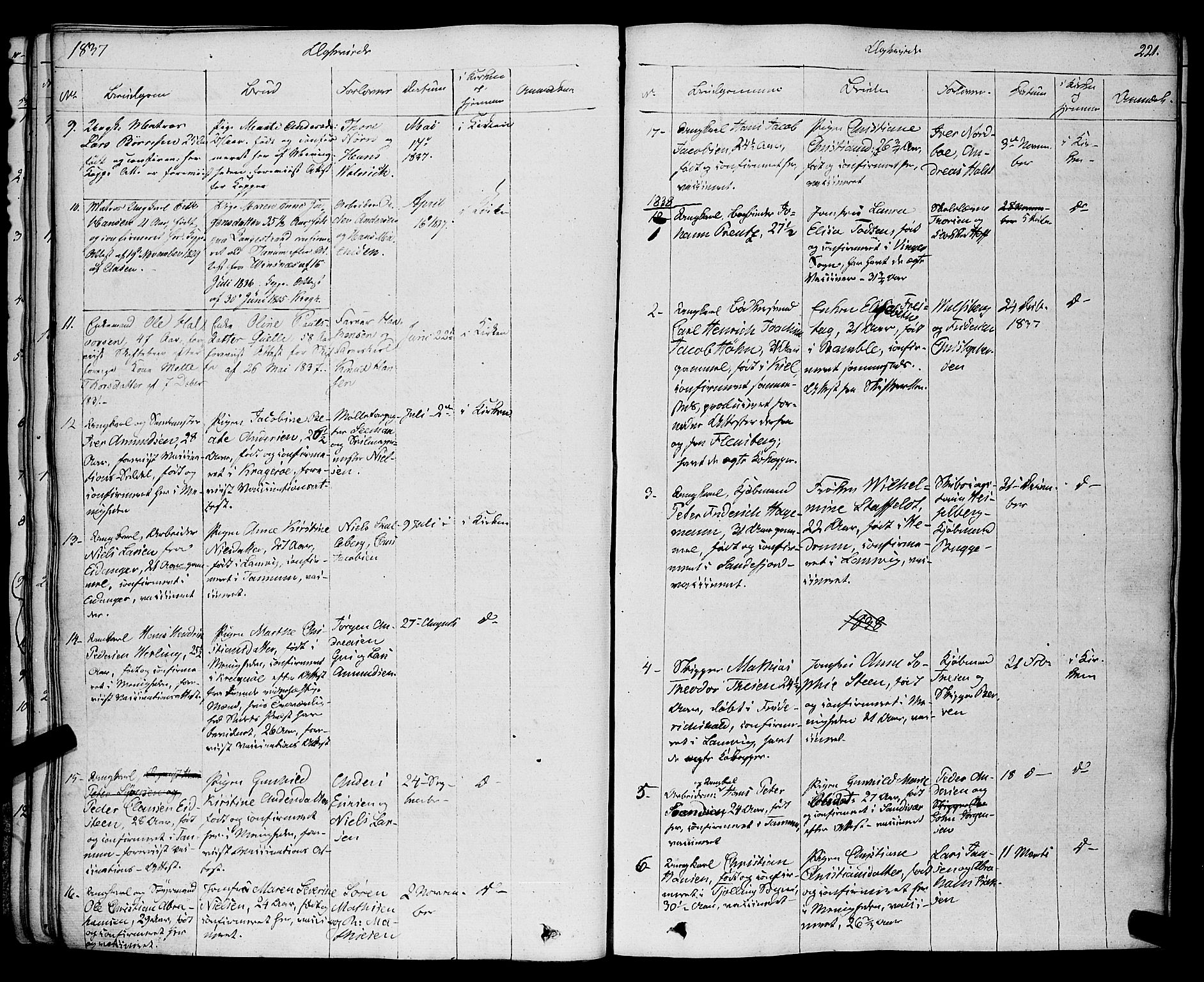 Larvik kirkebøker, SAKO/A-352/F/Fa/L0002: Parish register (official) no. I 2, 1825-1847, p. 221