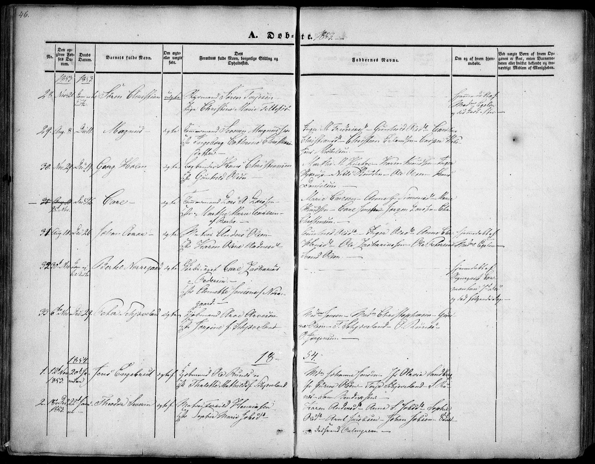 Arendal sokneprestkontor, Trefoldighet, AV/SAK-1111-0040/F/Fa/L0005: Parish register (official) no. A 5, 1838-1854, p. 46