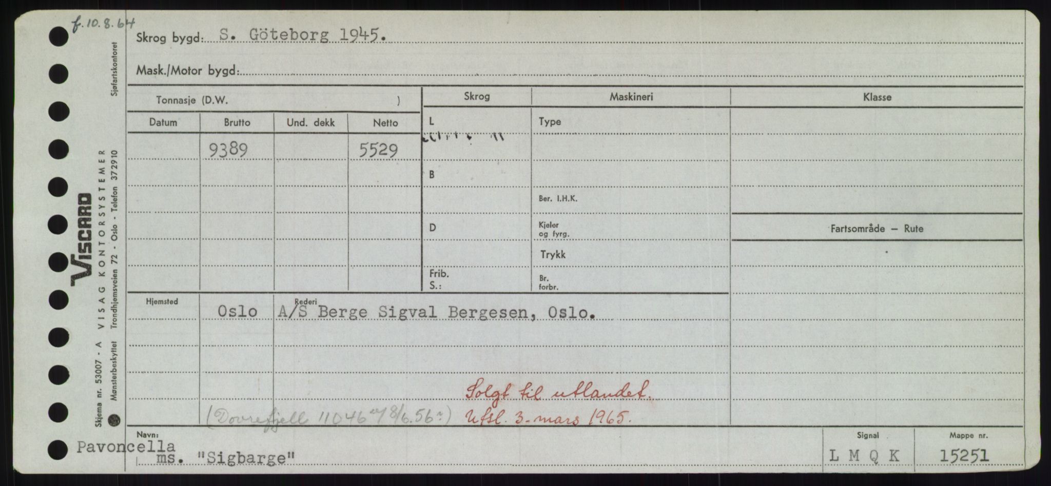 Sjøfartsdirektoratet med forløpere, Skipsmålingen, RA/S-1627/H/Hd/L0033: Fartøy, Sevi-Sjø, p. 49