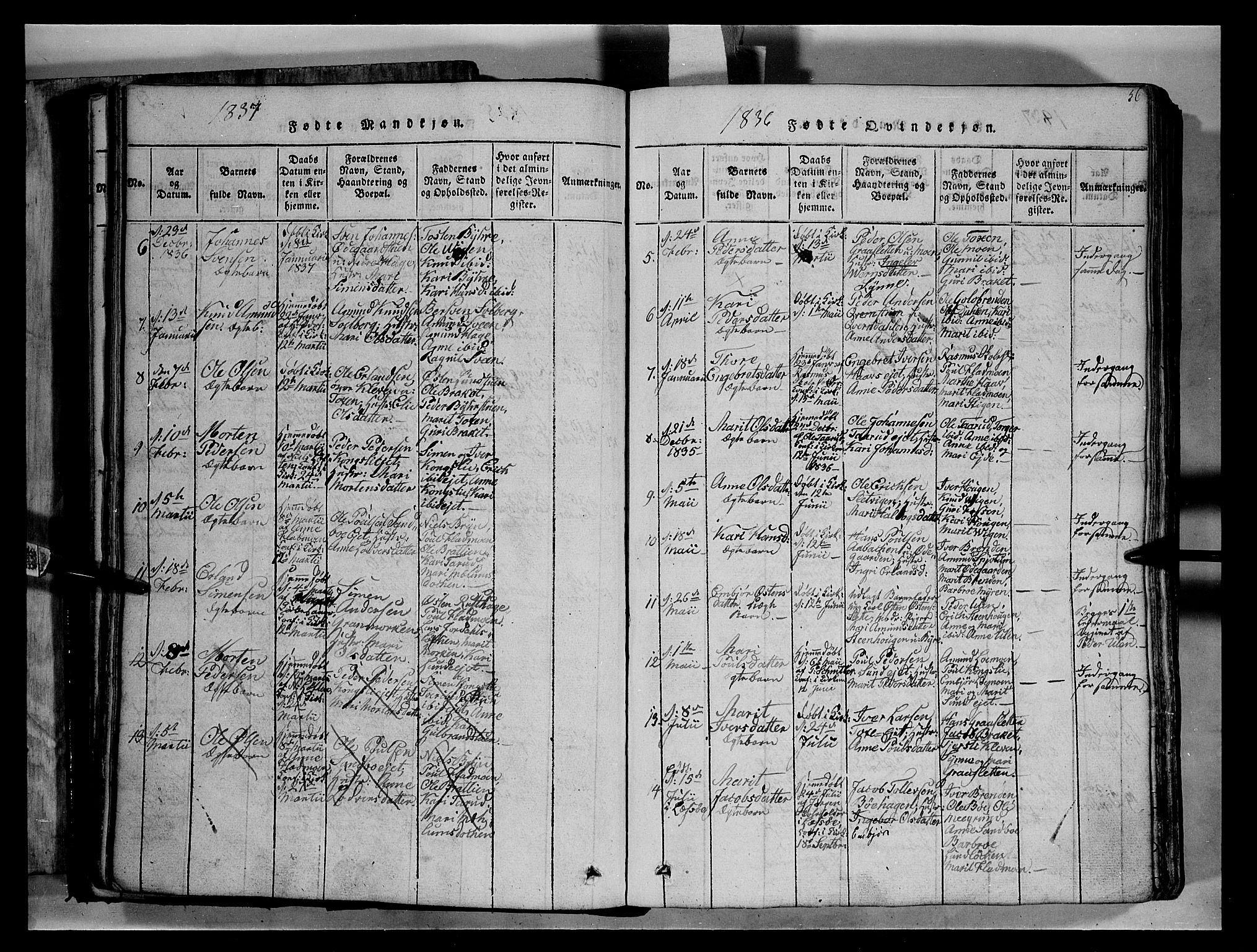 Fron prestekontor, SAH/PREST-078/H/Ha/Hab/L0004: Parish register (copy) no. 4, 1816-1850, p. 56
