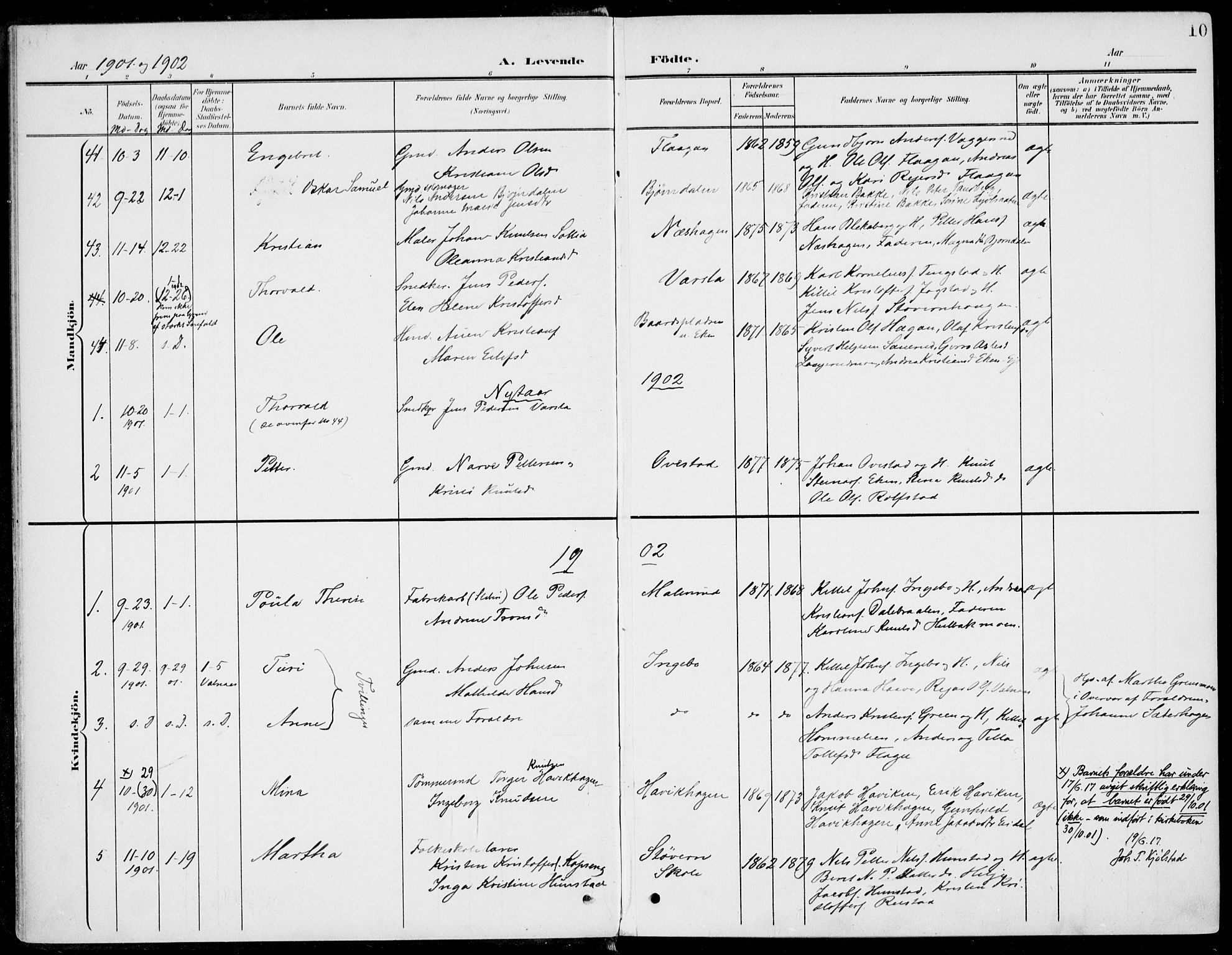Sigdal kirkebøker, SAKO/A-245/F/Fb/L0002: Parish register (official) no. II 2, 1901-1914, p. 10