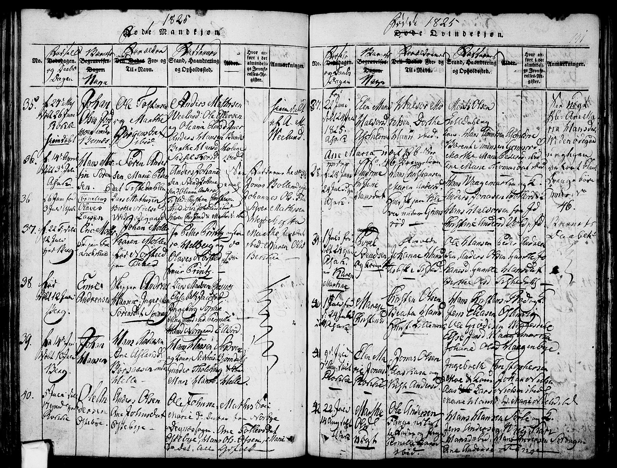 Berg prestekontor Kirkebøker, AV/SAO-A-10902/F/Fa/L0002: Parish register (official) no. I 2, 1815-1831, p. 141