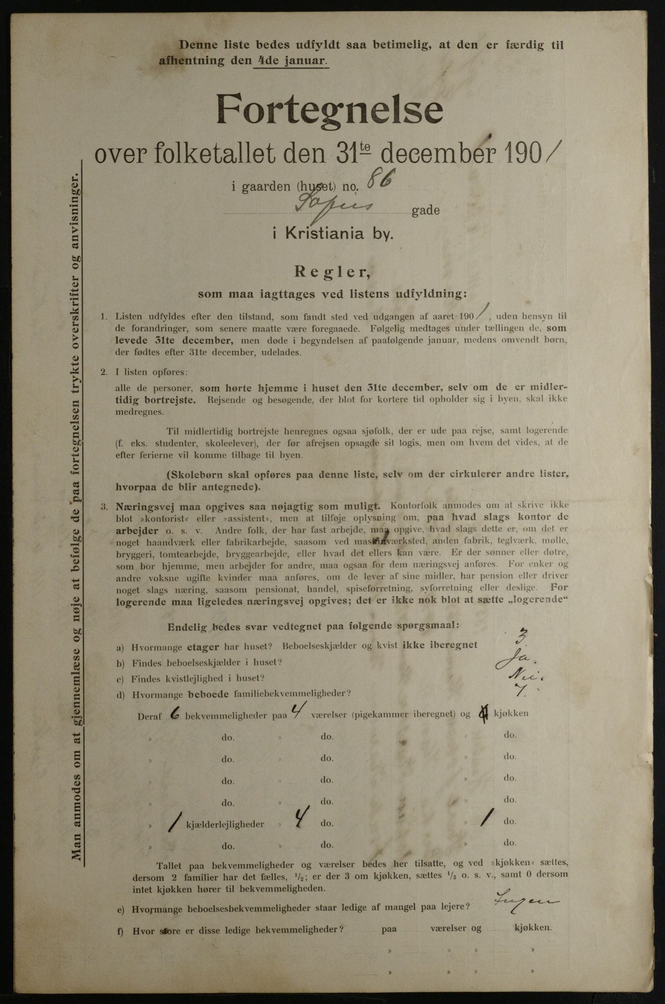 OBA, Municipal Census 1901 for Kristiania, 1901, p. 15286