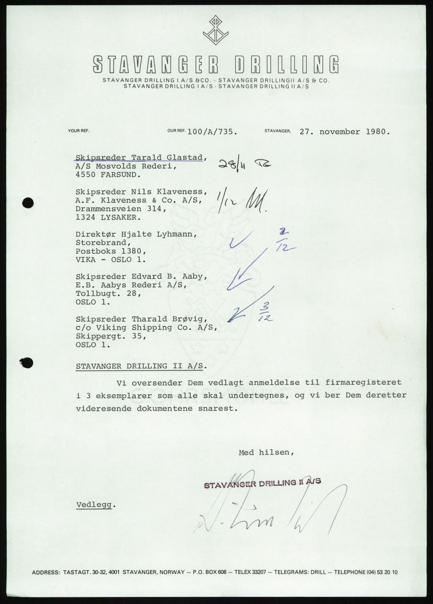 Pa 1503 - Stavanger Drilling AS, AV/SAST-A-101906/D/L0006: Korrespondanse og saksdokumenter, 1974-1984, p. 144