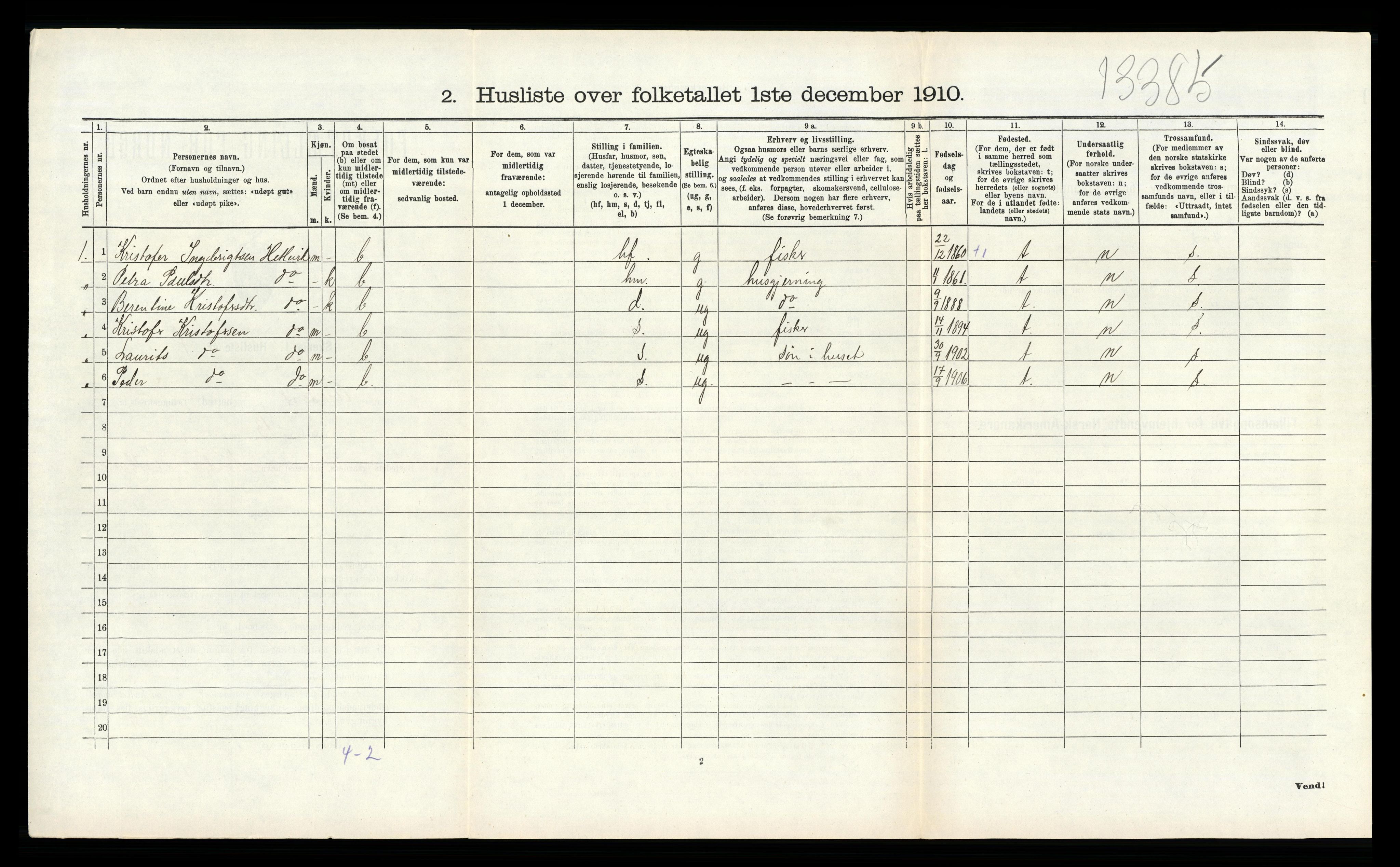 RA, 1910 census for Askøy, 1910, p. 907