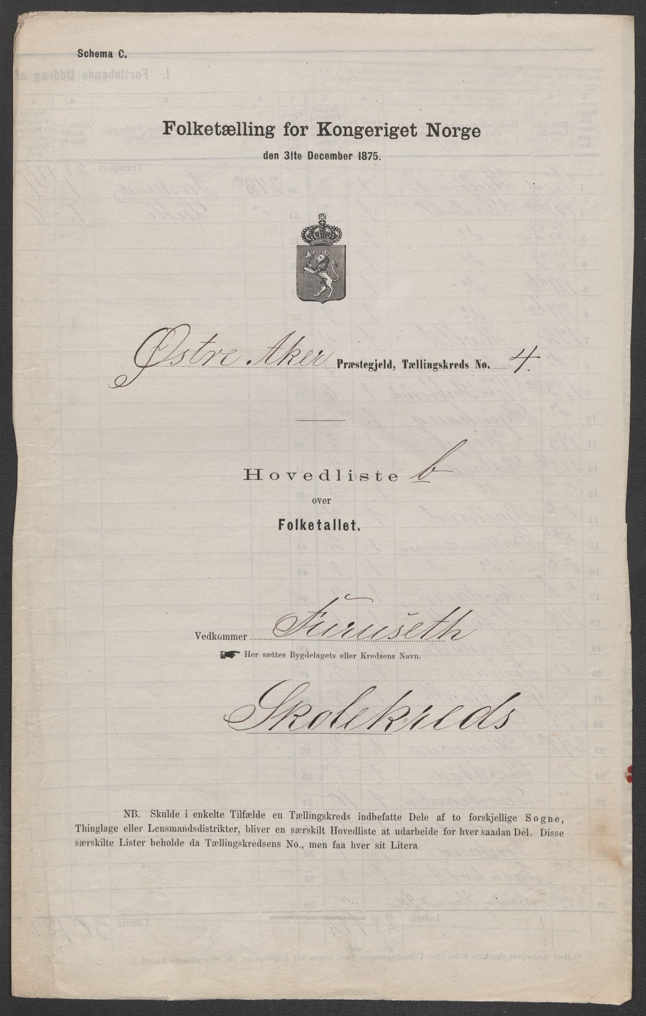 RA, 1875 census for 0218bP Østre Aker, 1875, p. 41