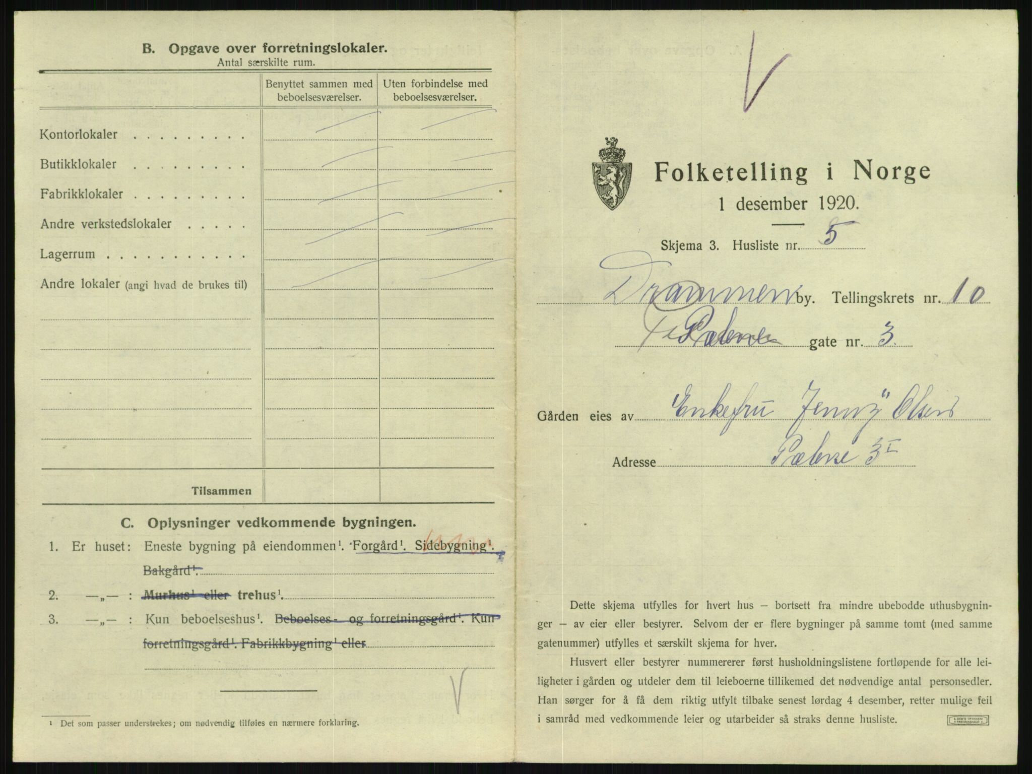 SAKO, 1920 census for Drammen, 1920, p. 4714