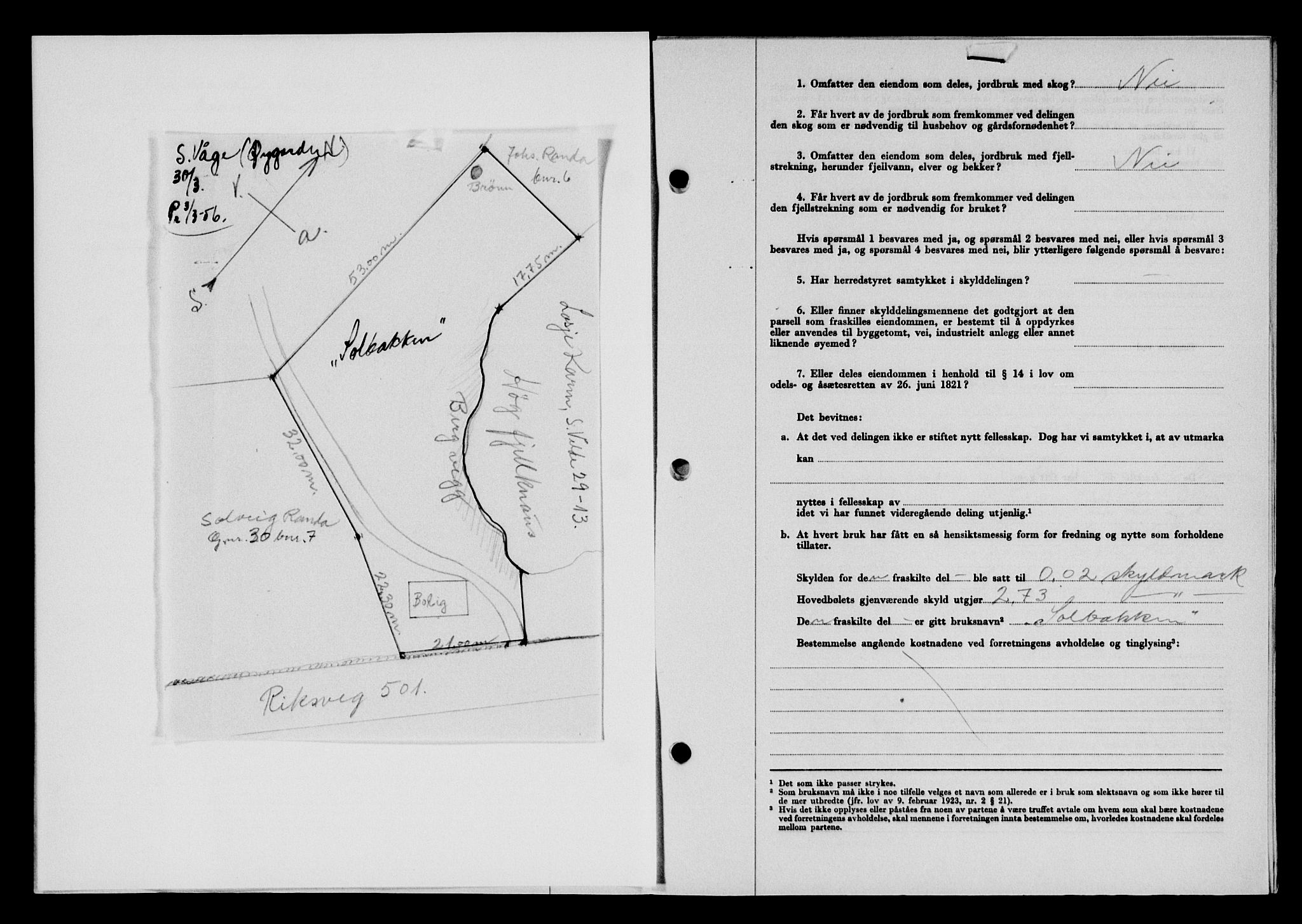 Karmsund sorenskriveri, SAST/A-100311/01/II/IIB/L0118: Mortgage book no. 98A, 1955-1956, Diary no: : 738/1956