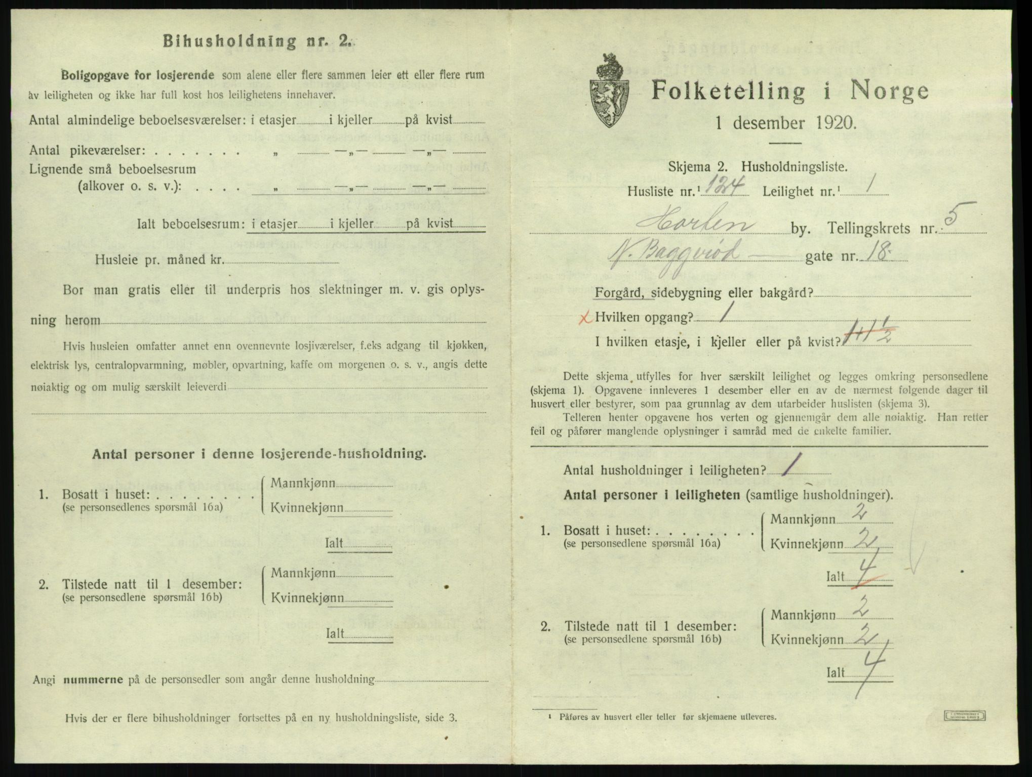 SAKO, 1920 census for Horten, 1920, p. 6095