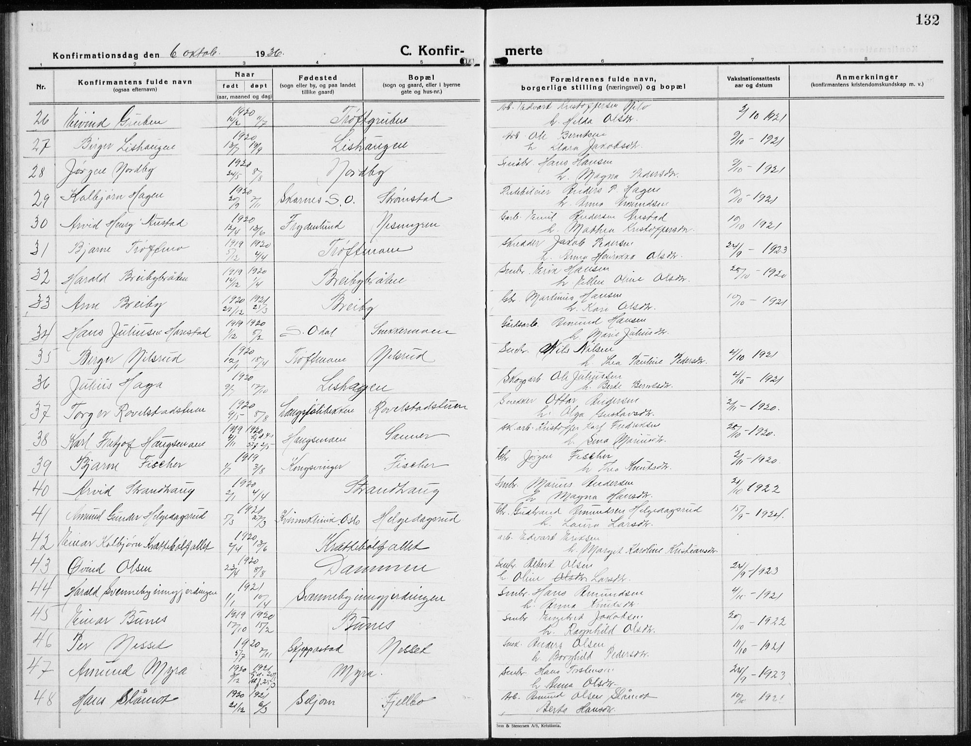 Nord-Odal prestekontor, AV/SAH-PREST-032/H/Ha/Hab/L0005: Parish register (copy) no. 5, 1924-1938, p. 132