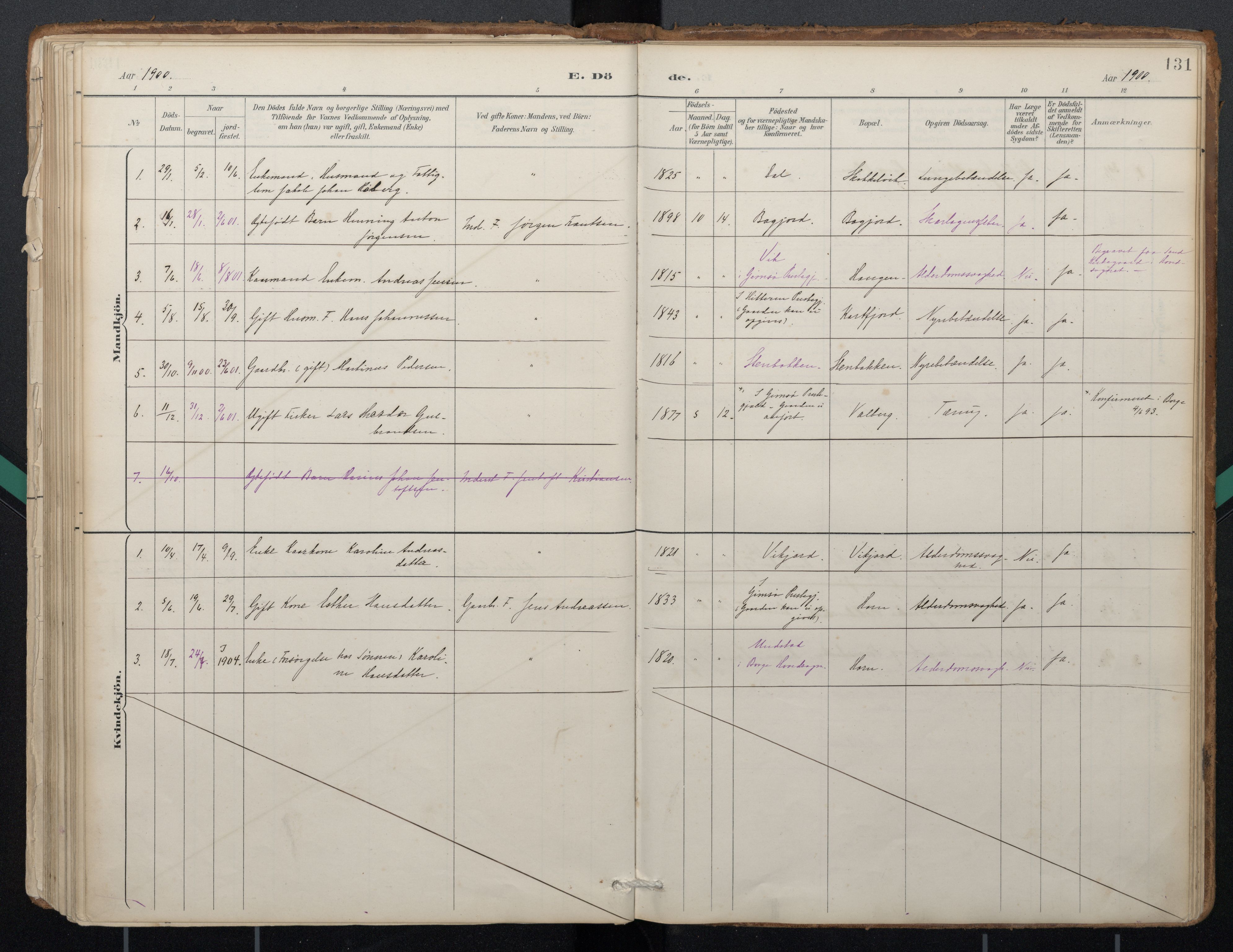 Ministerialprotokoller, klokkerbøker og fødselsregistre - Nordland, SAT/A-1459/884/L1193: Parish register (official) no. 884A01, 1888-1905, p. 131