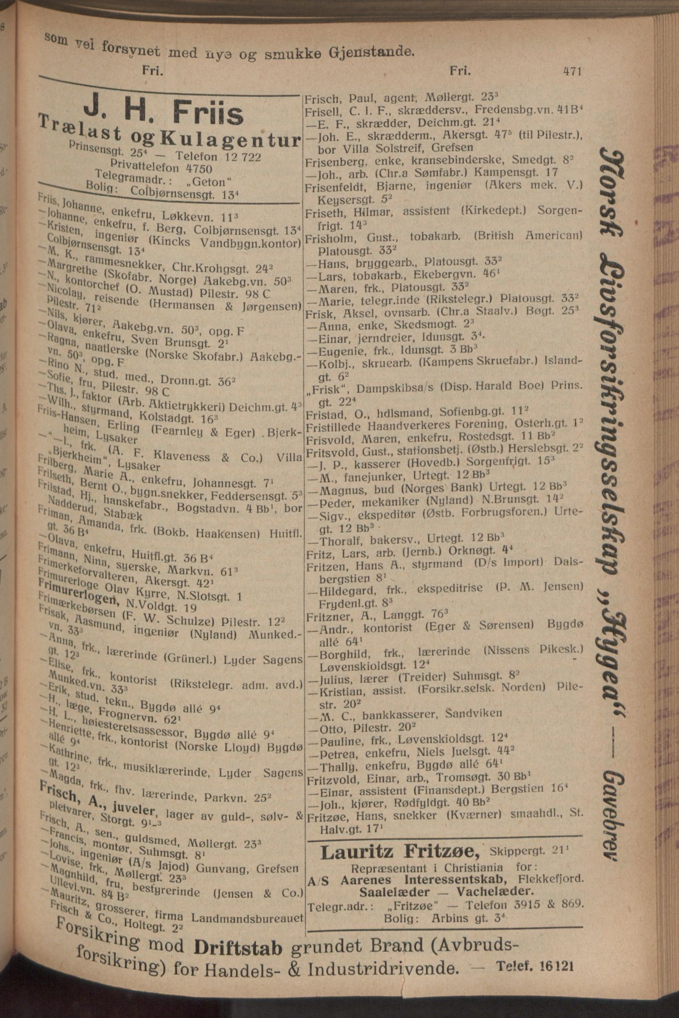 Kristiania/Oslo adressebok, PUBL/-, 1916, p. 471