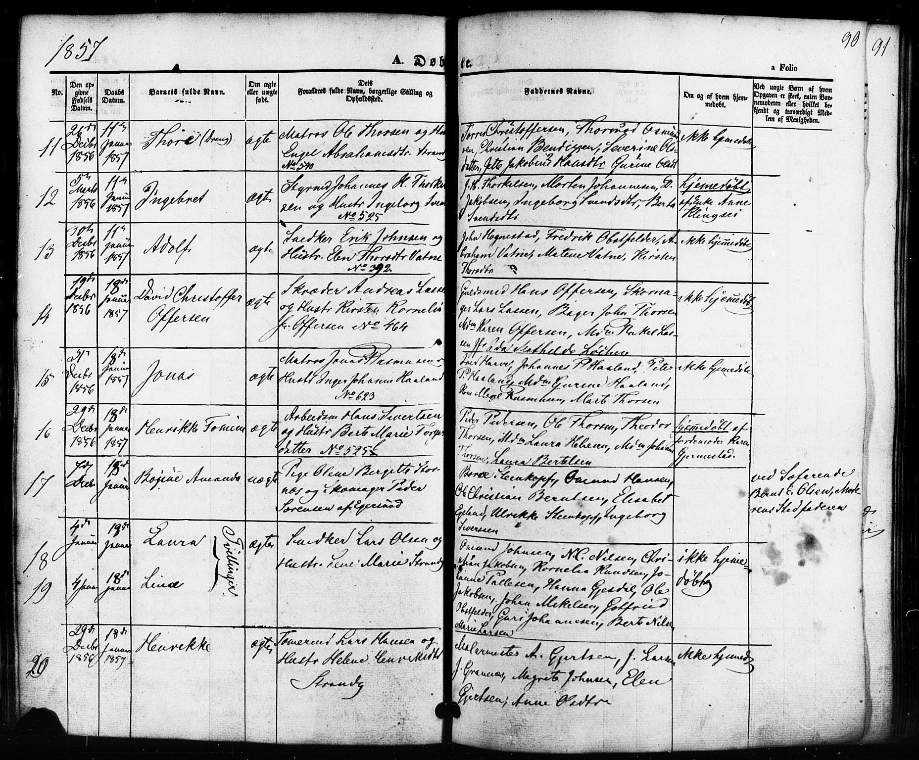 Domkirken sokneprestkontor, SAST/A-101812/001/30/30BB/L0010: Parish register (copy) no. B 10, 1855-1860, p. 90