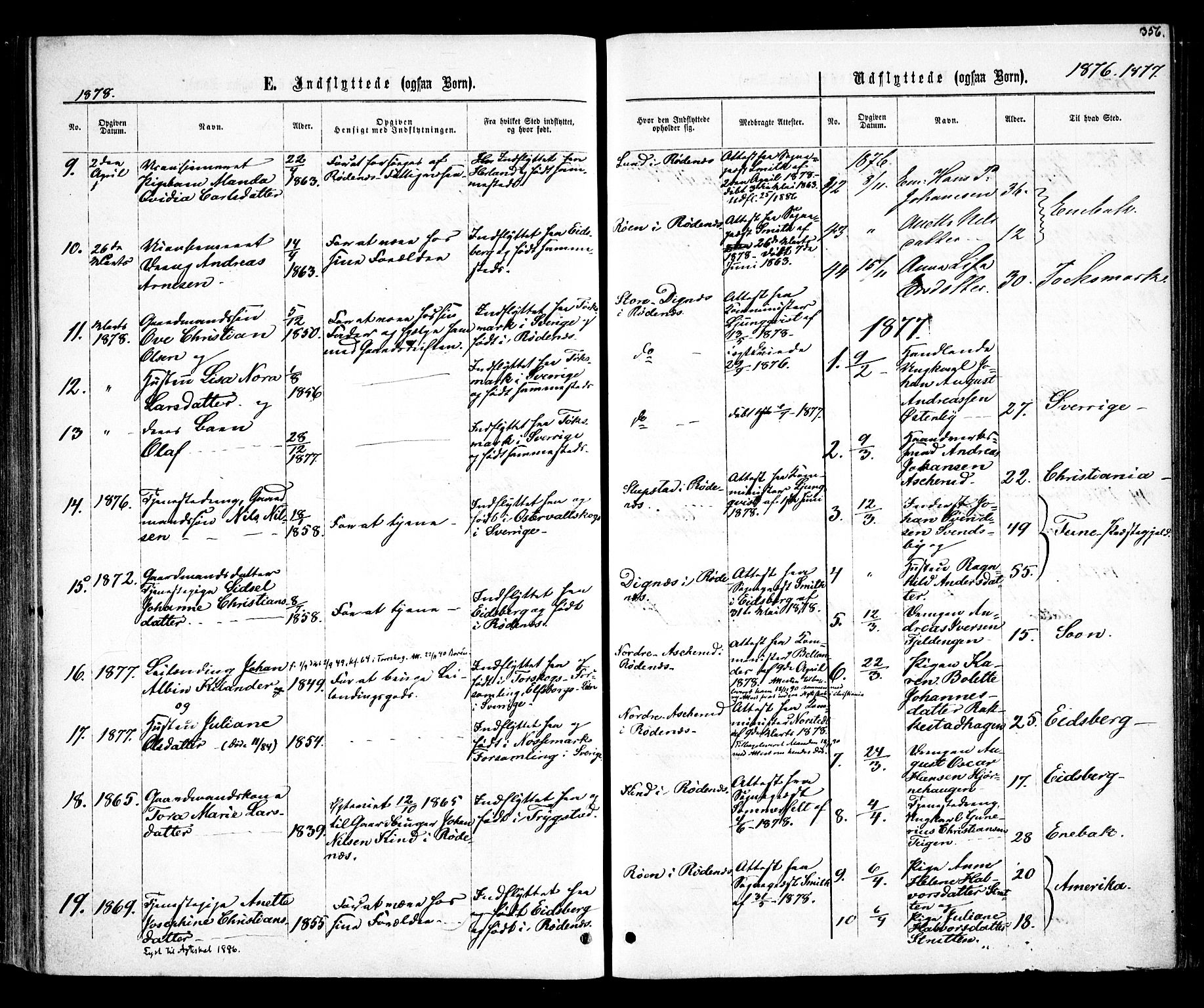 Rødenes prestekontor Kirkebøker, AV/SAO-A-2005/F/Fa/L0008: Parish register (official) no. I 8, 1869-1879, p. 356