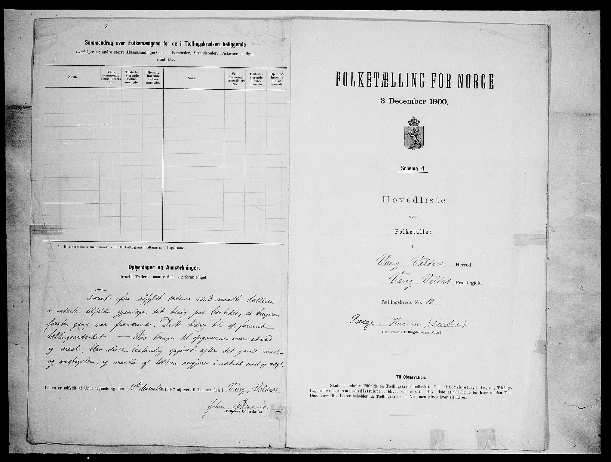 SAH, 1900 census for Vang, 1900, p. 34