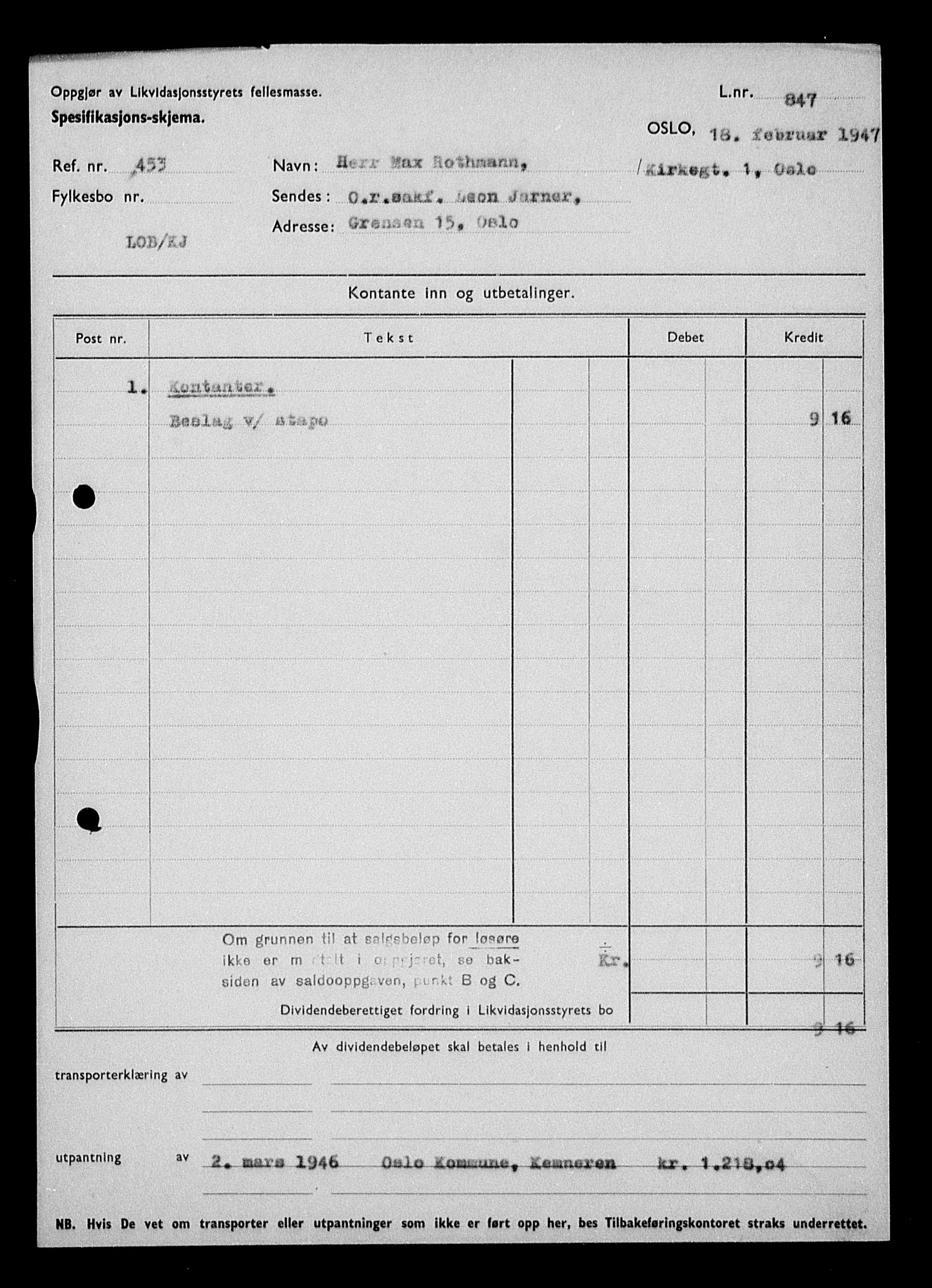 Justisdepartementet, Tilbakeføringskontoret for inndratte formuer, AV/RA-S-1564/H/Hc/Hcc/L0975: --, 1945-1947, p. 170