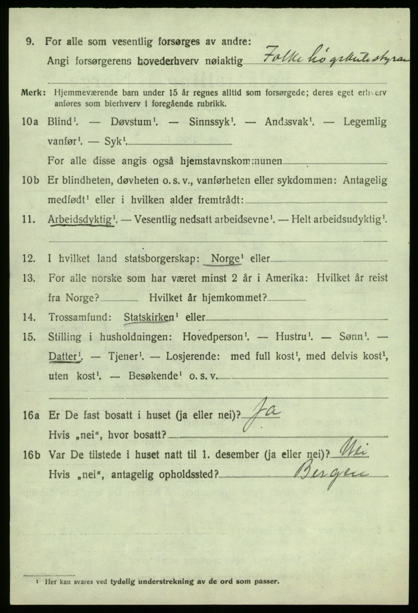 SAB, 1920 census for Sogndal, 1920, p. 2370