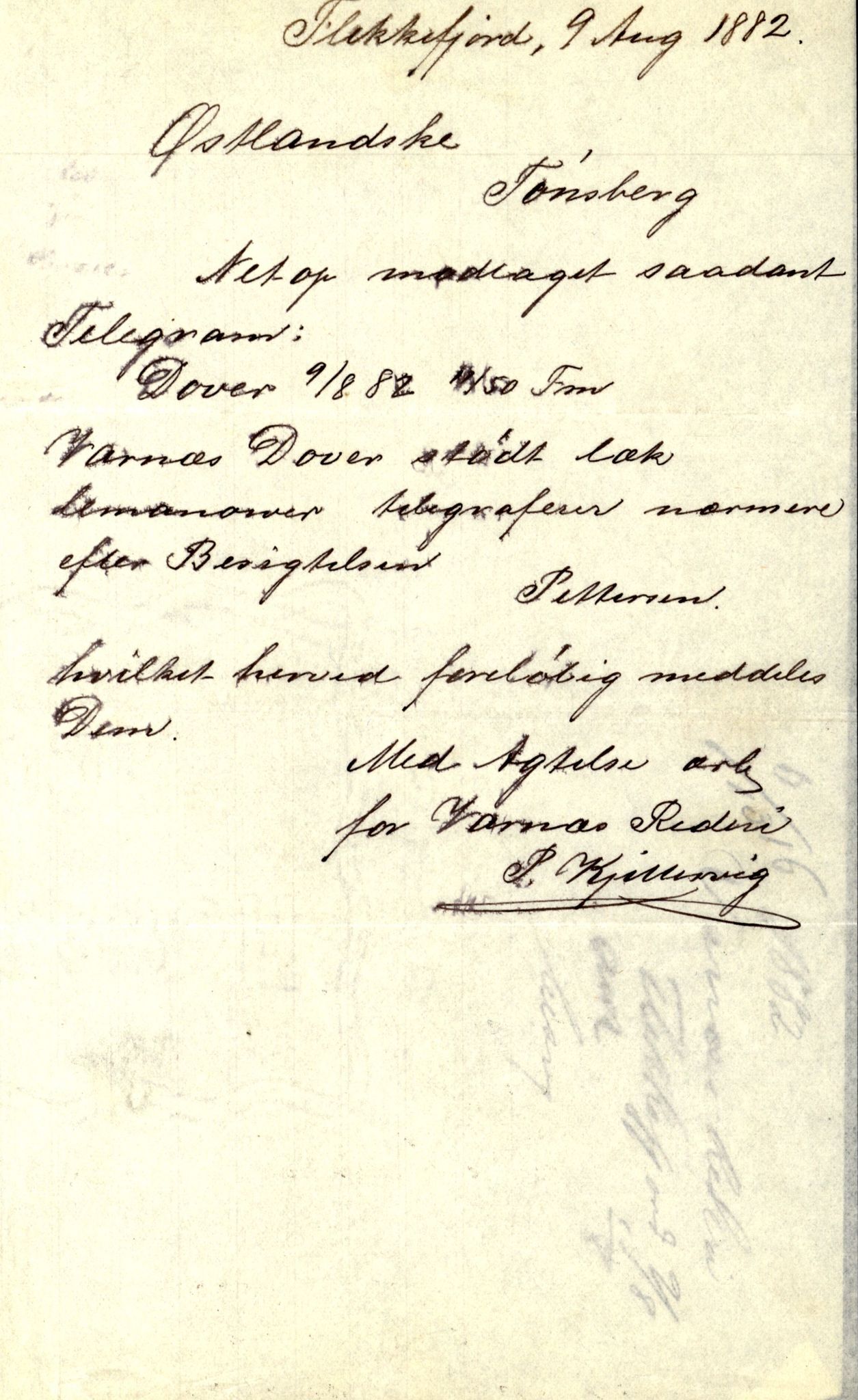 Pa 63 - Østlandske skibsassuranceforening, VEMU/A-1079/G/Ga/L0015/0013: Havaridokumenter / Venice, Isbjørn, Varnæs, Valkyrien, 1882, p. 56