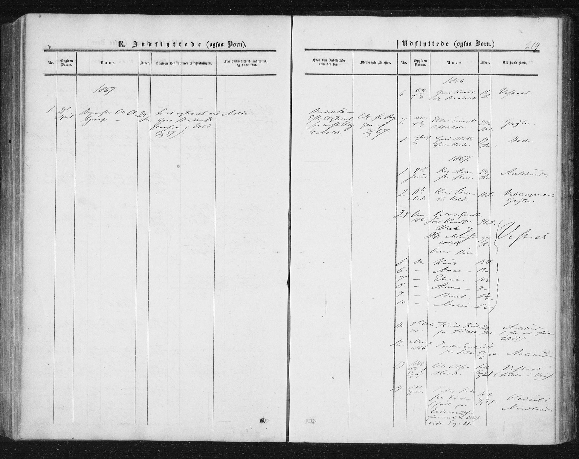 Ministerialprotokoller, klokkerbøker og fødselsregistre - Møre og Romsdal, AV/SAT-A-1454/543/L0562: Parish register (official) no. 543A02, 1854-1884, p. 219