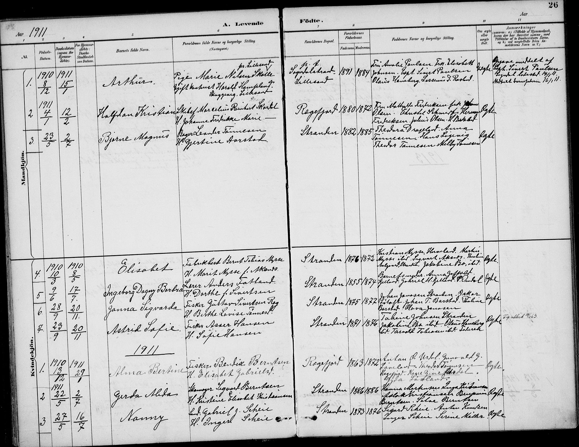 Sokndal sokneprestkontor, AV/SAST-A-101808: Parish register (official) no. A 12, 1887-1927, p. 26