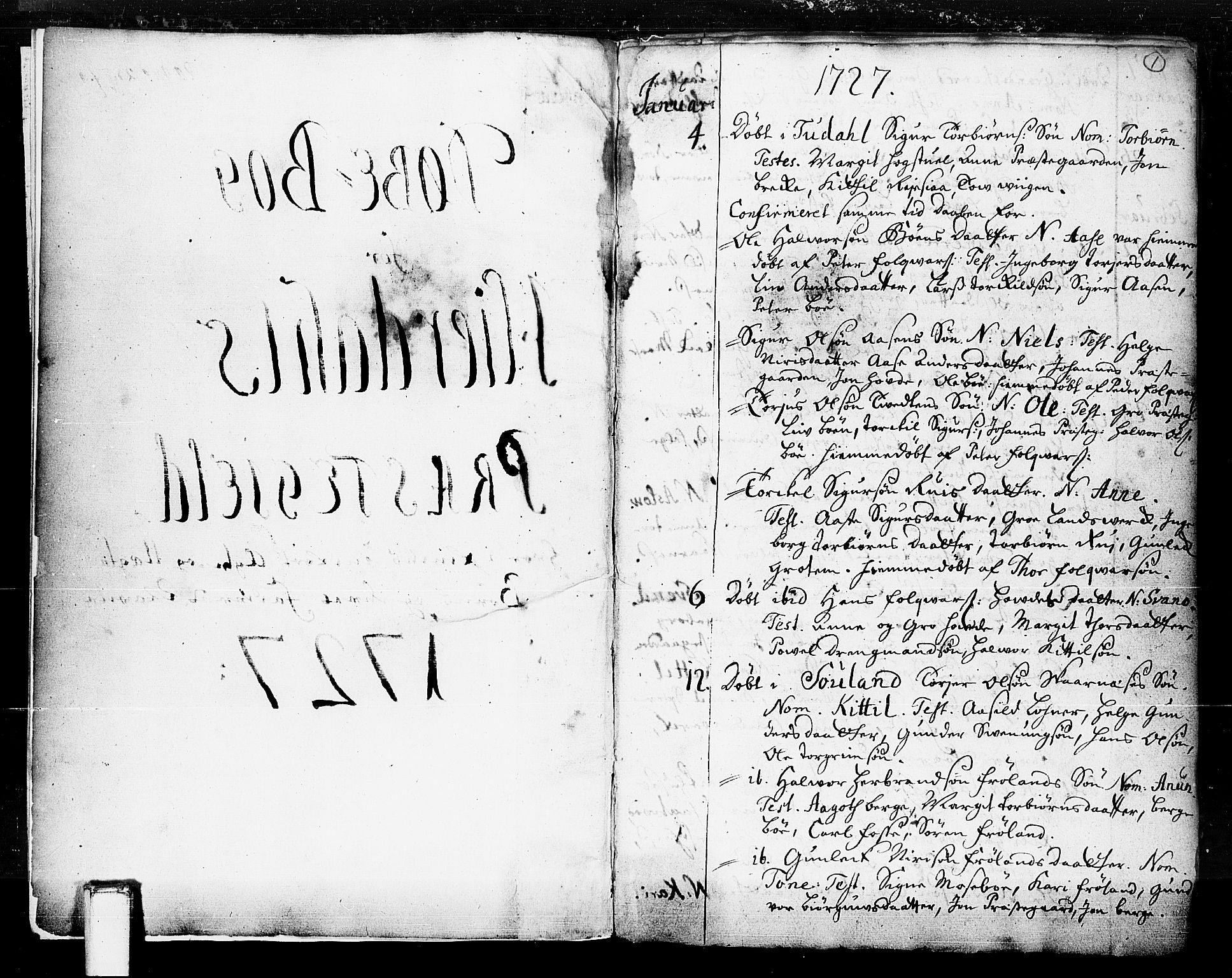 Hjartdal kirkebøker, SAKO/A-270/F/Fa/L0003: Parish register (official) no. I 3, 1727-1775, p. 1