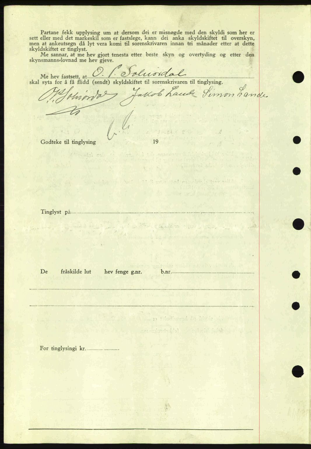 Nordre Sunnmøre sorenskriveri, AV/SAT-A-0006/1/2/2C/2Ca: Mortgage book no. A2, 1936-1937, Diary no: : 222/1937