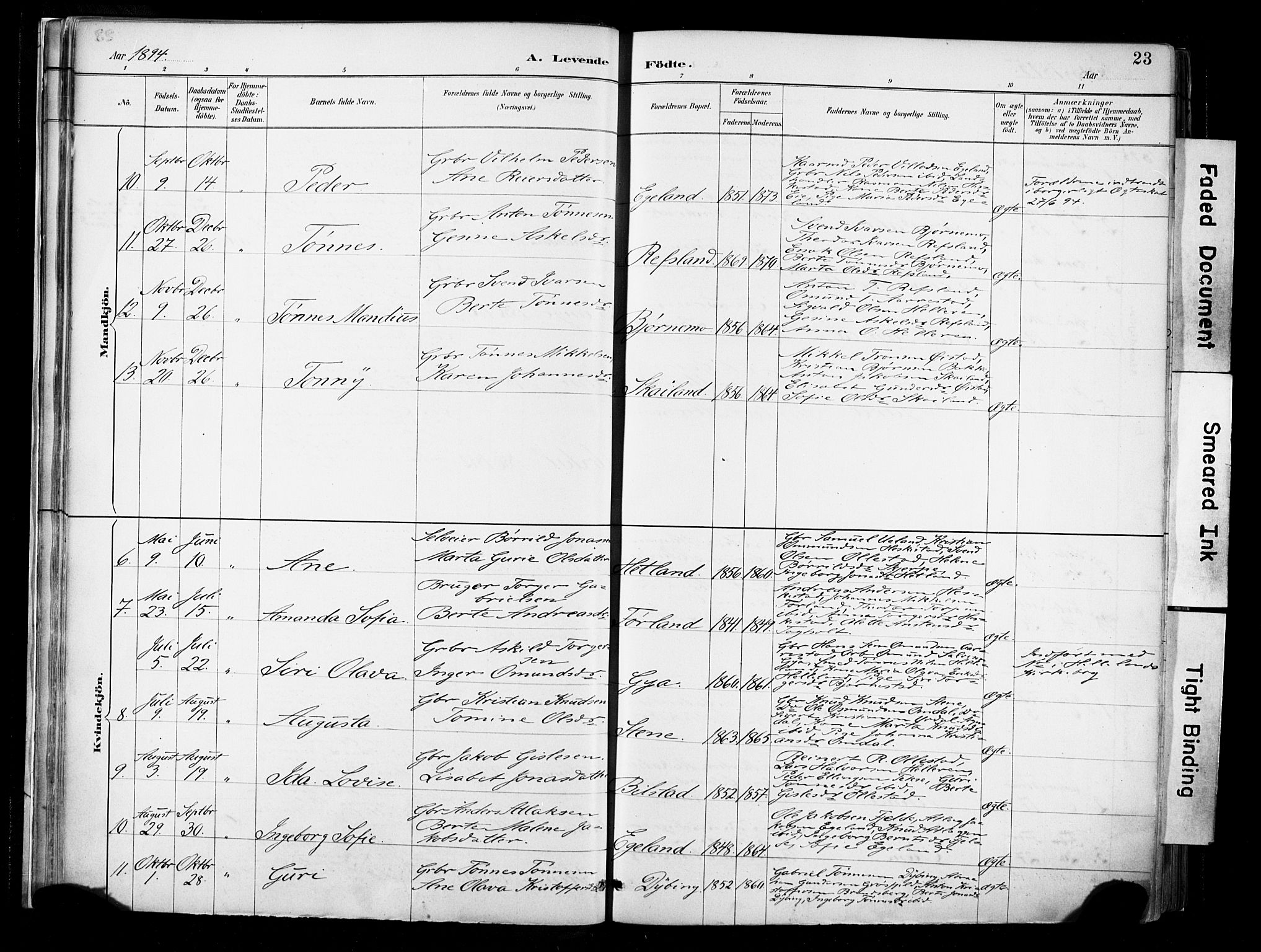 Lund sokneprestkontor, AV/SAST-A-101809/S06/L0012: Parish register (official) no. A 11, 1887-1921, p. 23