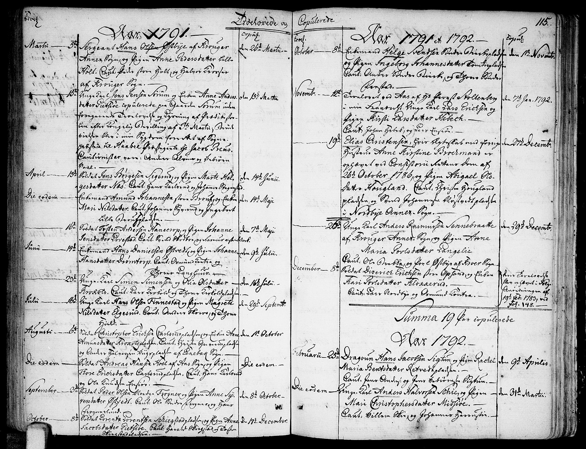 Kråkstad prestekontor Kirkebøker, SAO/A-10125a/F/Fa/L0002: Parish register (official) no. I 2, 1786-1814, p. 115