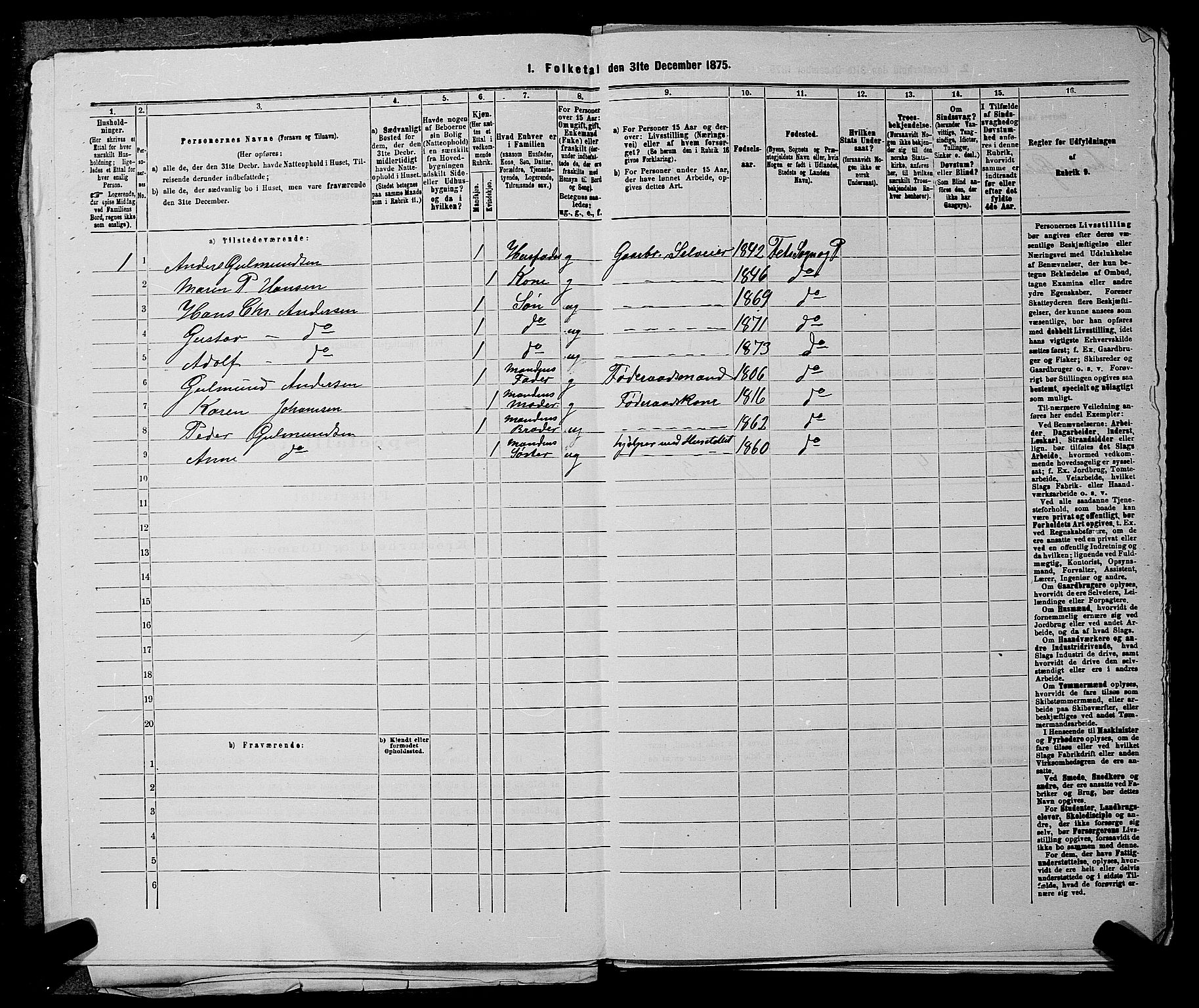 RA, 1875 census for 0227P Fet, 1875, p. 809