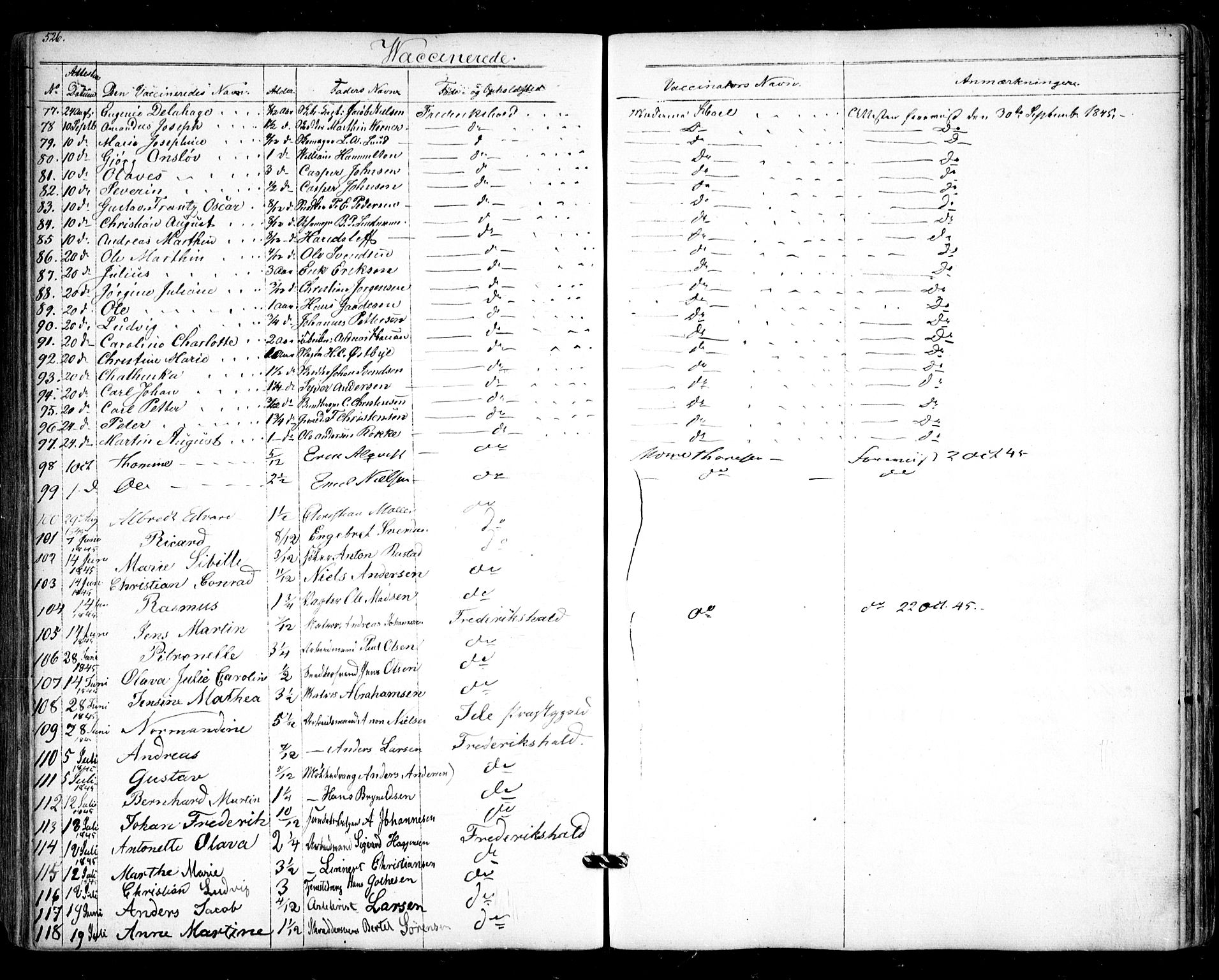 Halden prestekontor Kirkebøker, AV/SAO-A-10909/F/Fa/L0006: Parish register (official) no. I 6, 1845-1856, p. 526