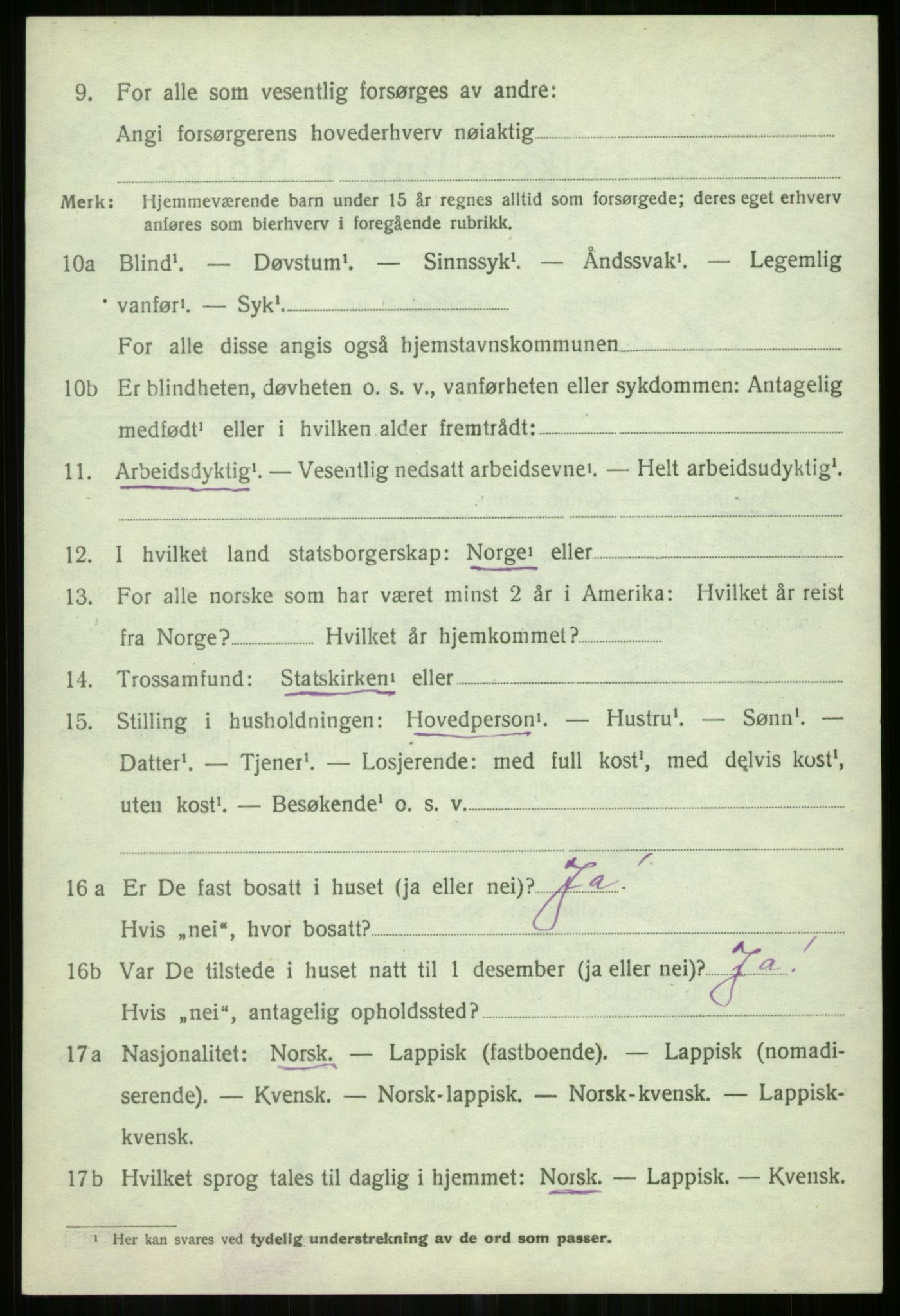 SATØ, 1920 census for Helgøy, 1920, p. 3165