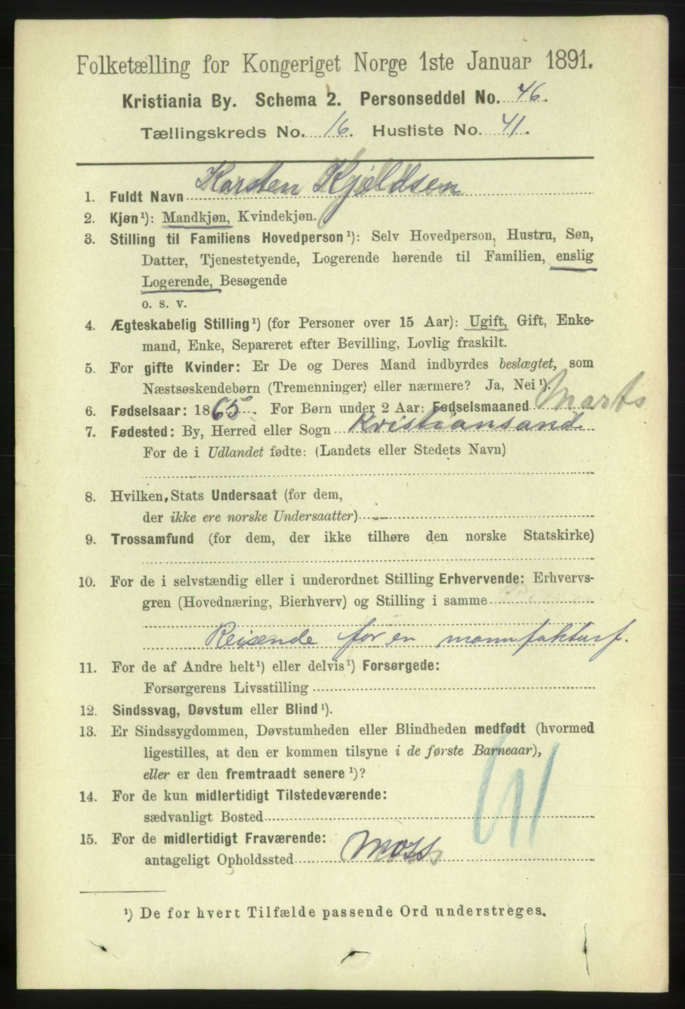 RA, 1891 census for 0301 Kristiania, 1891, p. 8034