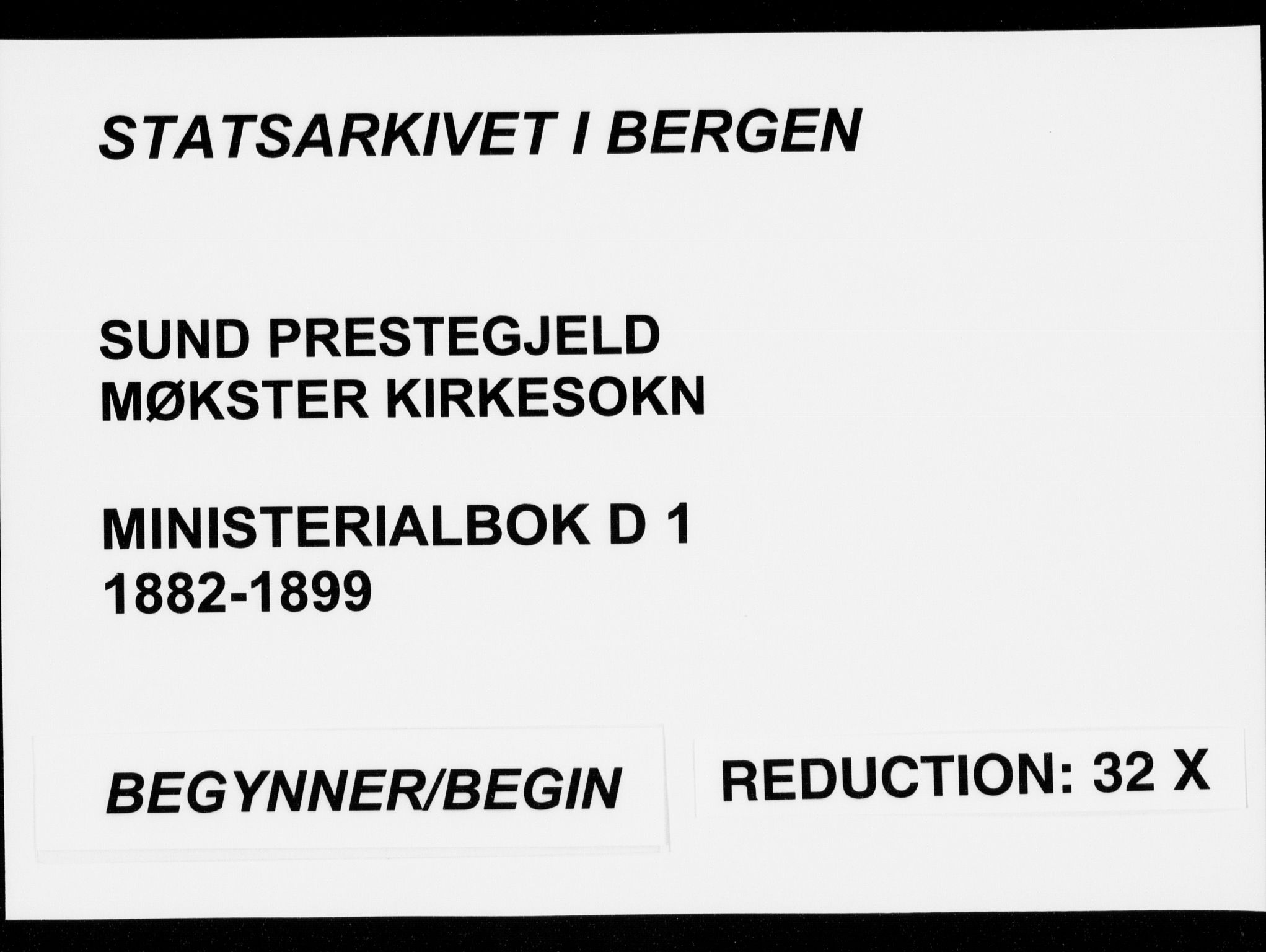 Sund sokneprestembete, AV/SAB-A-99930: Parish register (official) no. D 1, 1882-1899