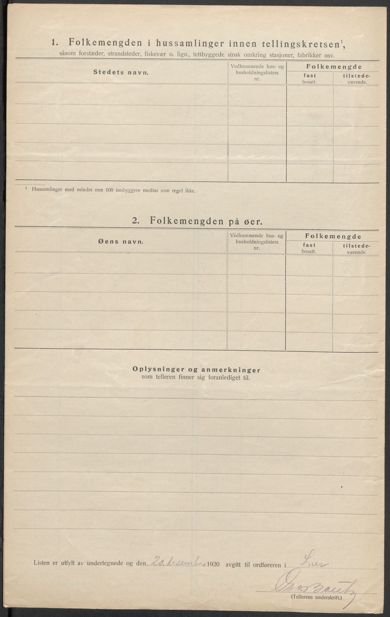 SAKO, 1920 census for Lier, 1920, p. 60