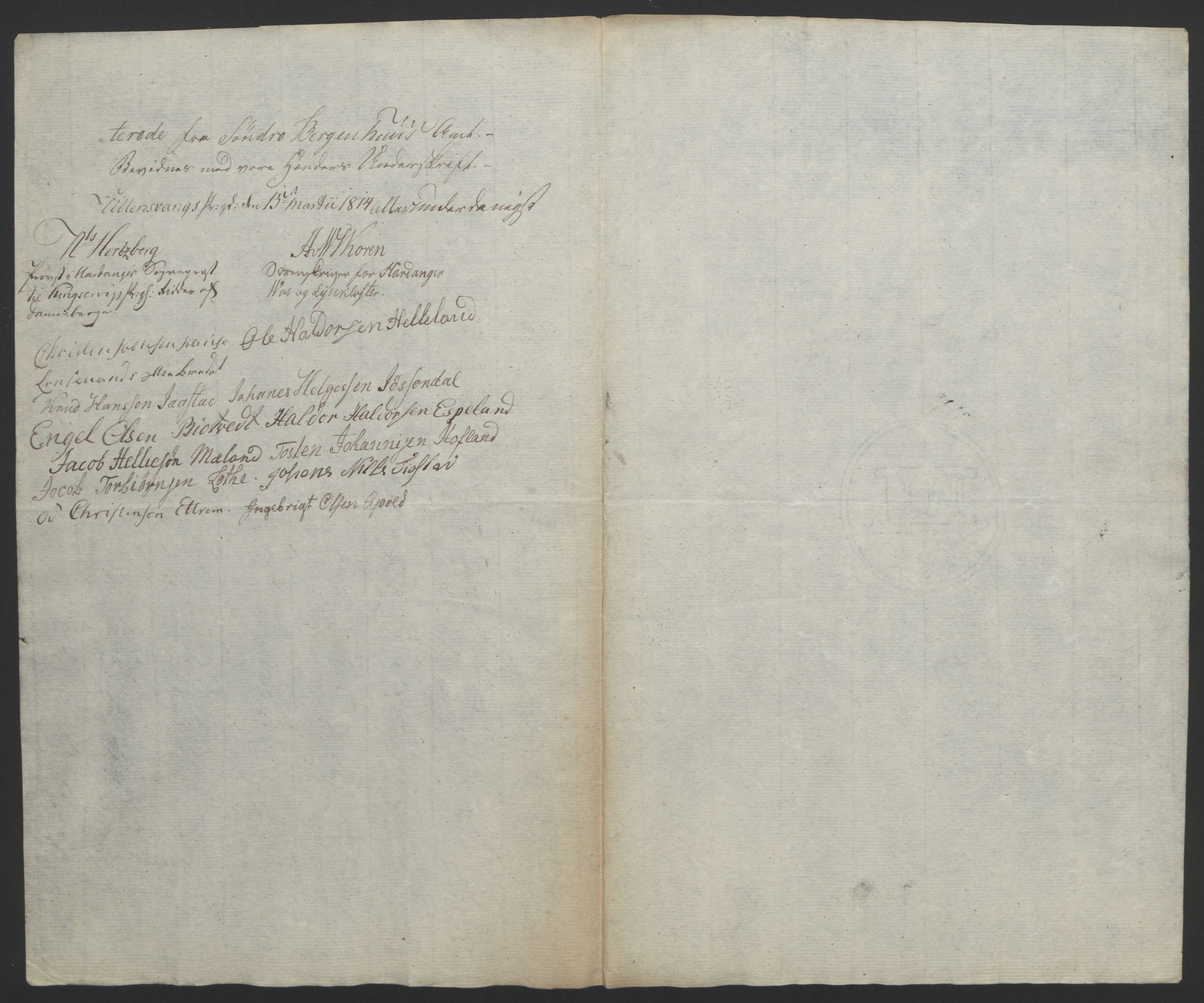 Statsrådssekretariatet, RA/S-1001/D/Db/L0008: Fullmakter for Eidsvollsrepresentantene i 1814. , 1814, p. 285