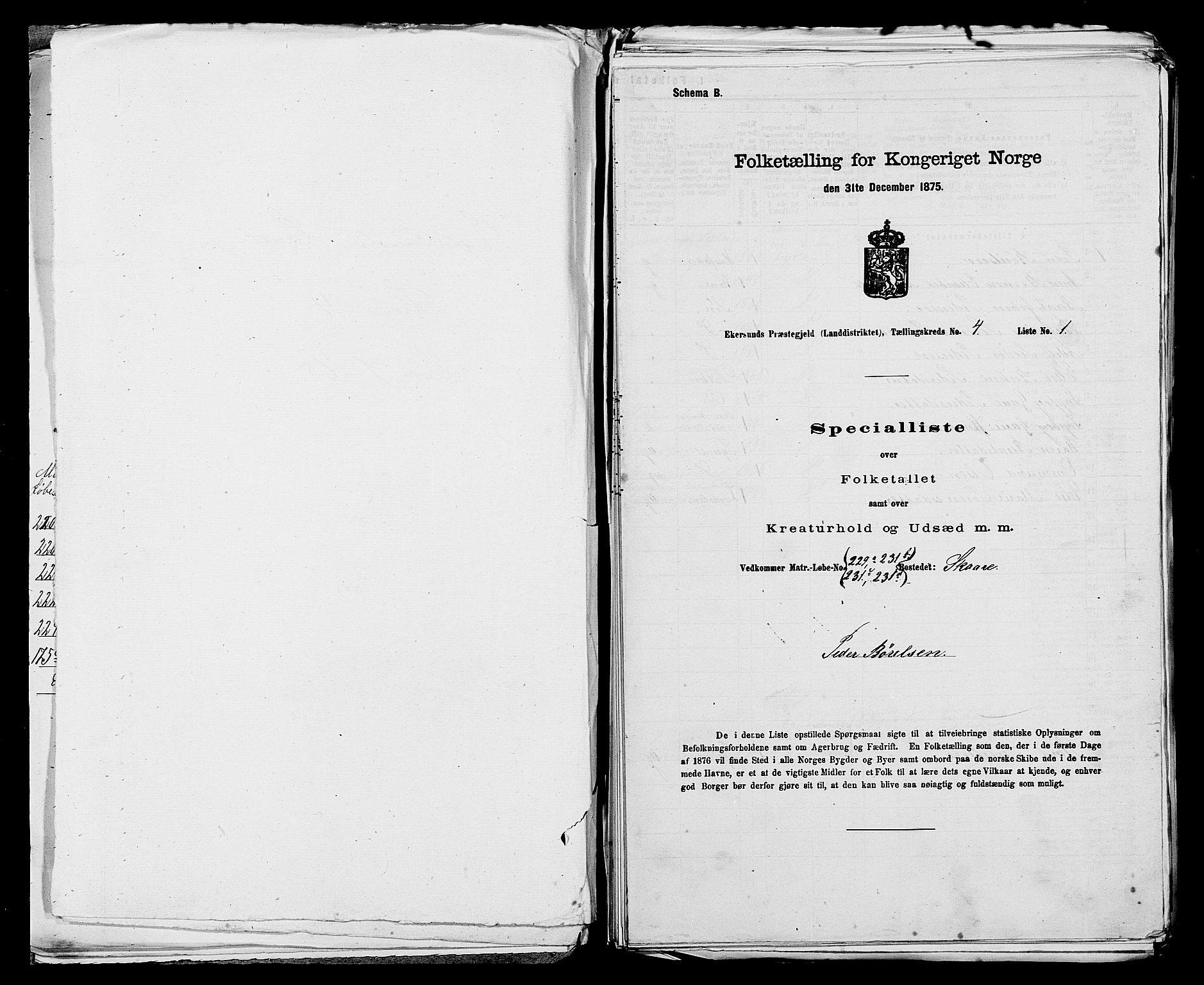 SAST, 1875 census for 1116L Eigersund/Eigersund og Ogna, 1875, p. 392