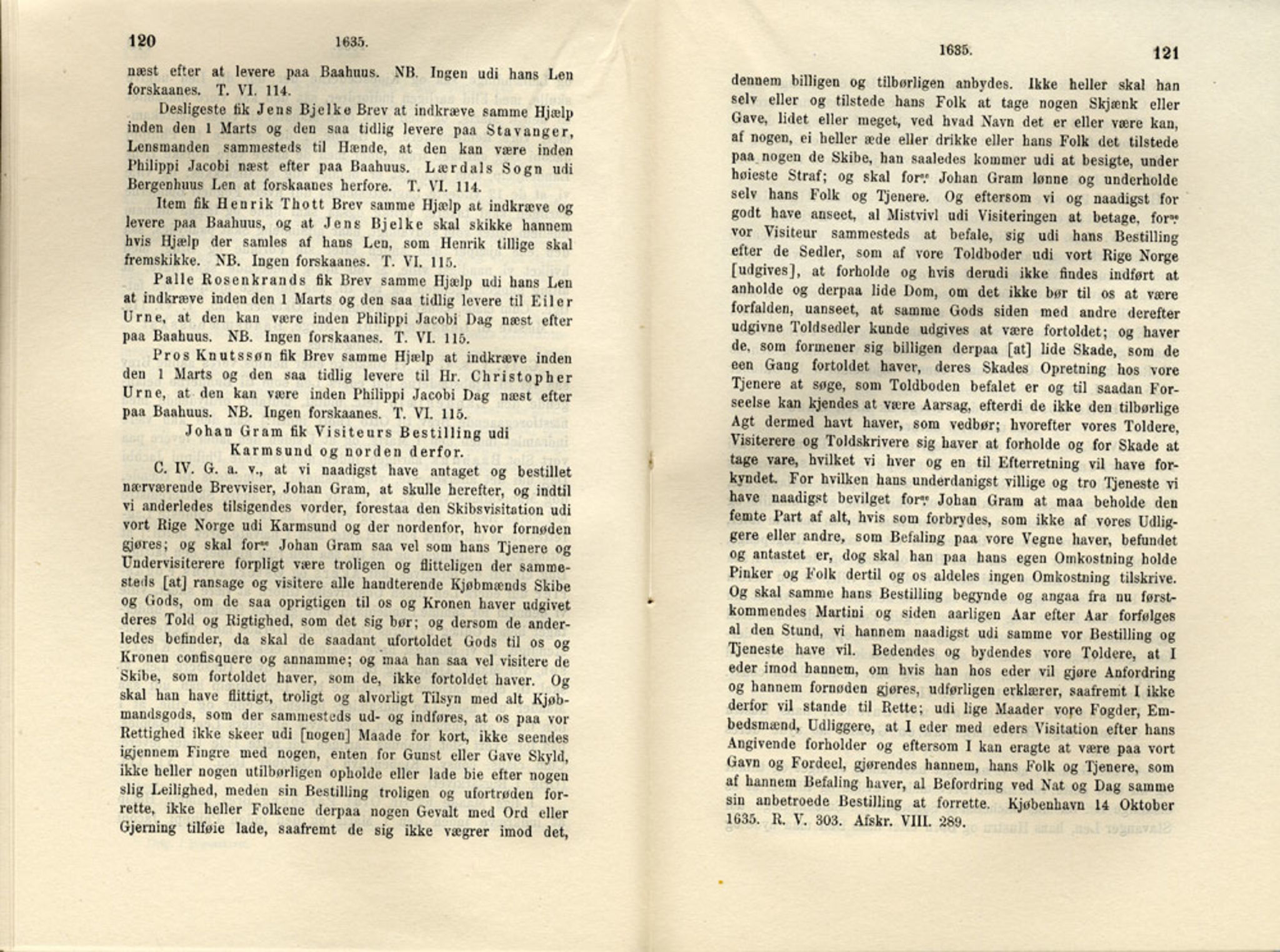 Publikasjoner utgitt av Det Norske Historiske Kildeskriftfond, PUBL/-/-/-: Norske Rigs-Registranter, bind 7, 1635-1640, p. 120-121