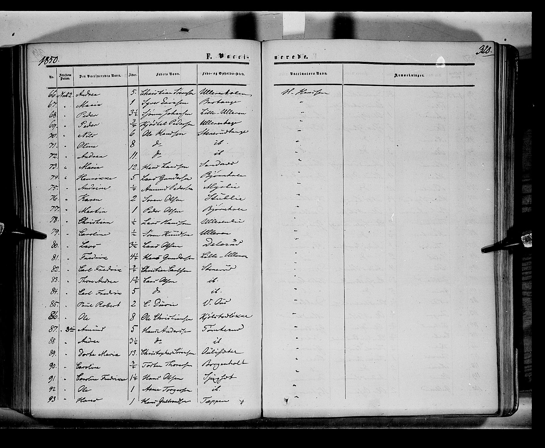 Sør-Odal prestekontor, SAH/PREST-030/H/Ha/Haa/L0001: Parish register (official) no. 1, 1849-1859, p. 320