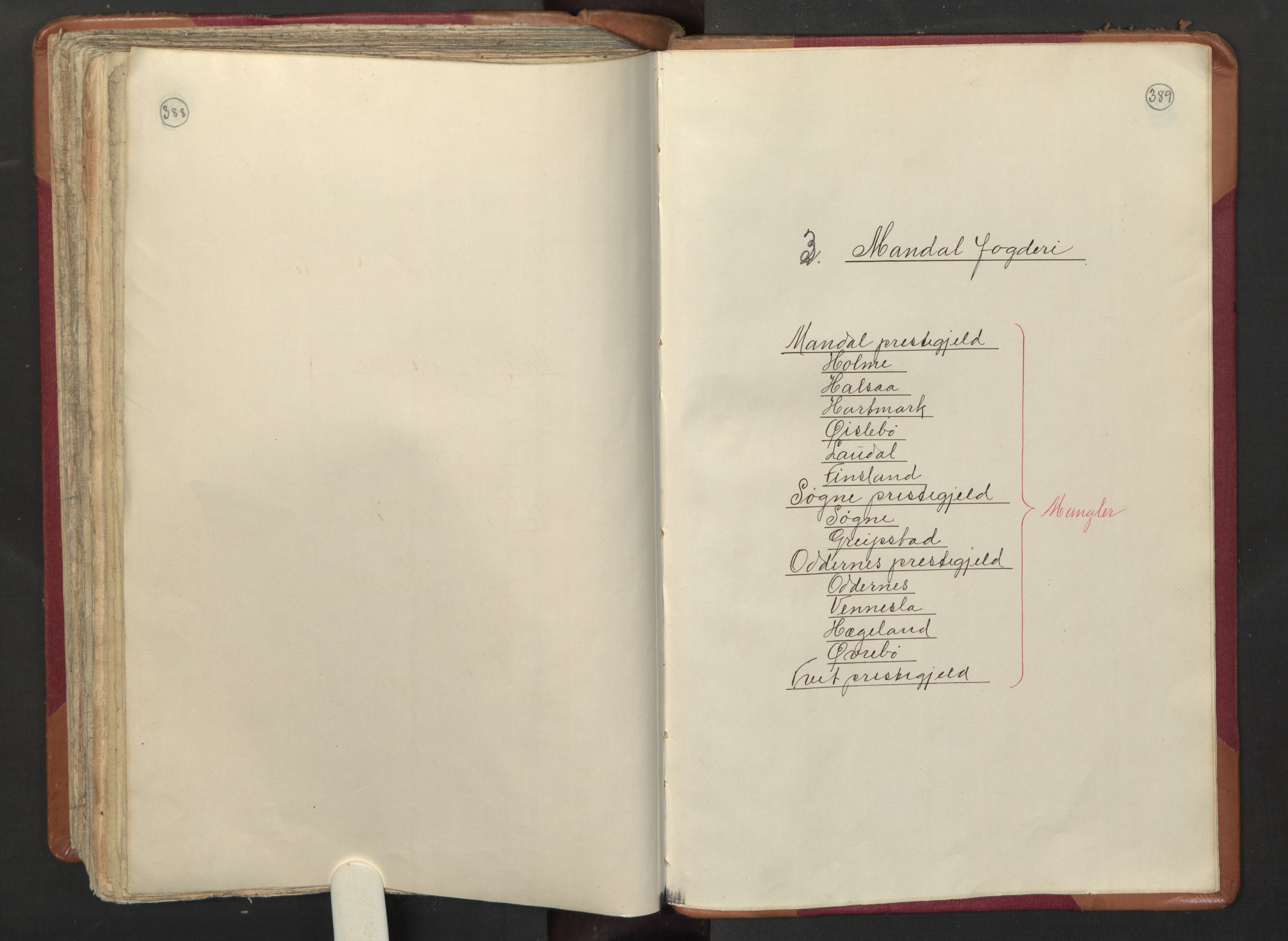 RA, Census (manntall) 1701, no. 3: Nedenes fogderi, 1701, p. 388-389