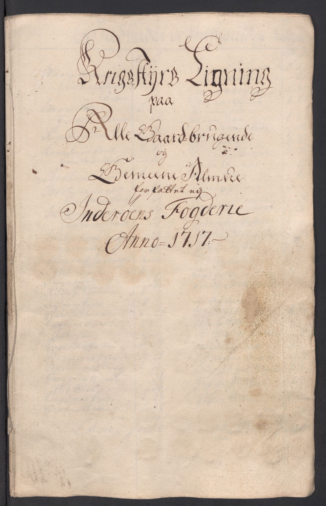 Rentekammeret inntil 1814, Reviderte regnskaper, Fogderegnskap, RA/EA-4092/R63/L4325: Fogderegnskap Inderøy, 1717, p. 153