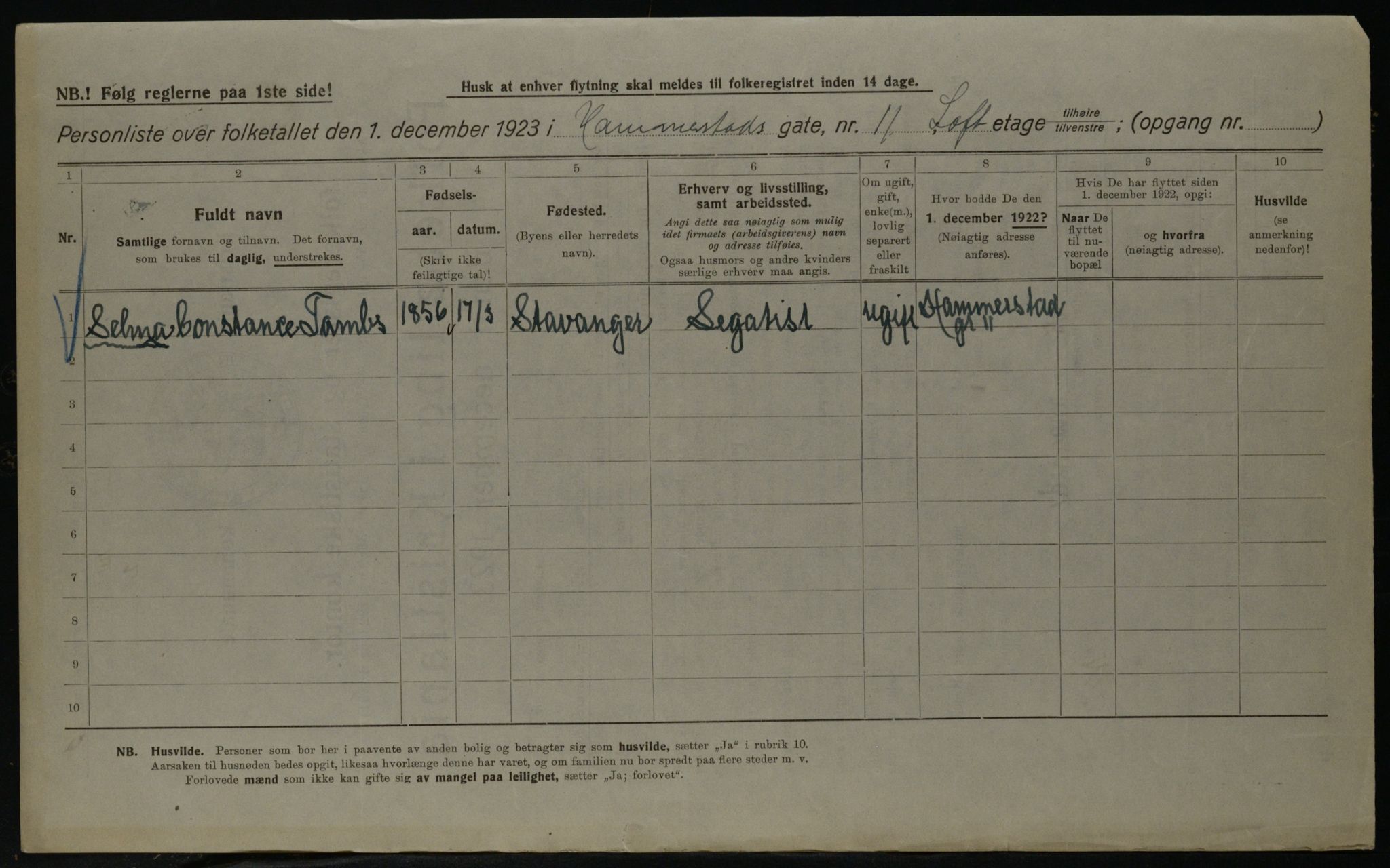 OBA, Municipal Census 1923 for Kristiania, 1923, p. 38838