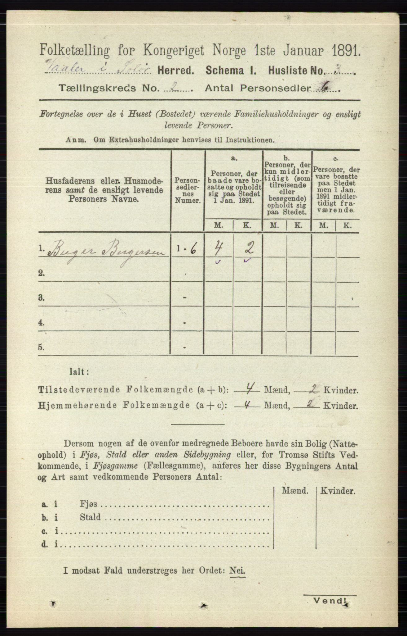 RA, 1891 census for 0426 Våler, 1891, p. 432