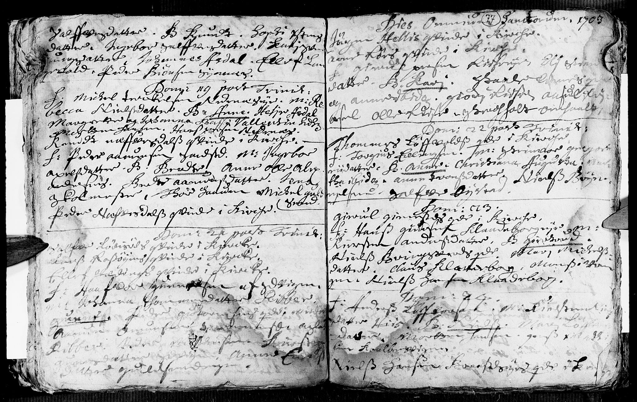 Øyestad sokneprestkontor, AV/SAK-1111-0049/F/Fa/L0002: Parish register (official) no. A 2, 1692-1722, p. 77