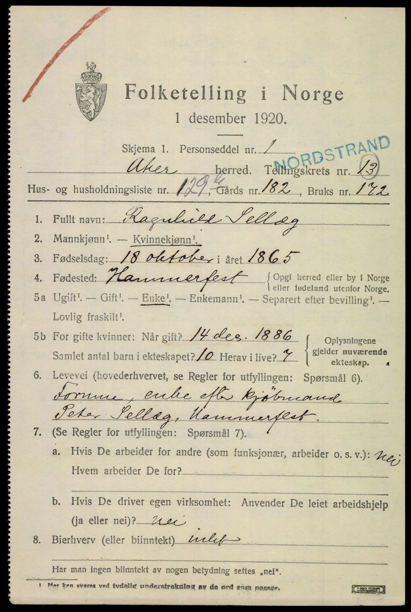 SAO, 1920 census for Aker, 1920, p. 80560
