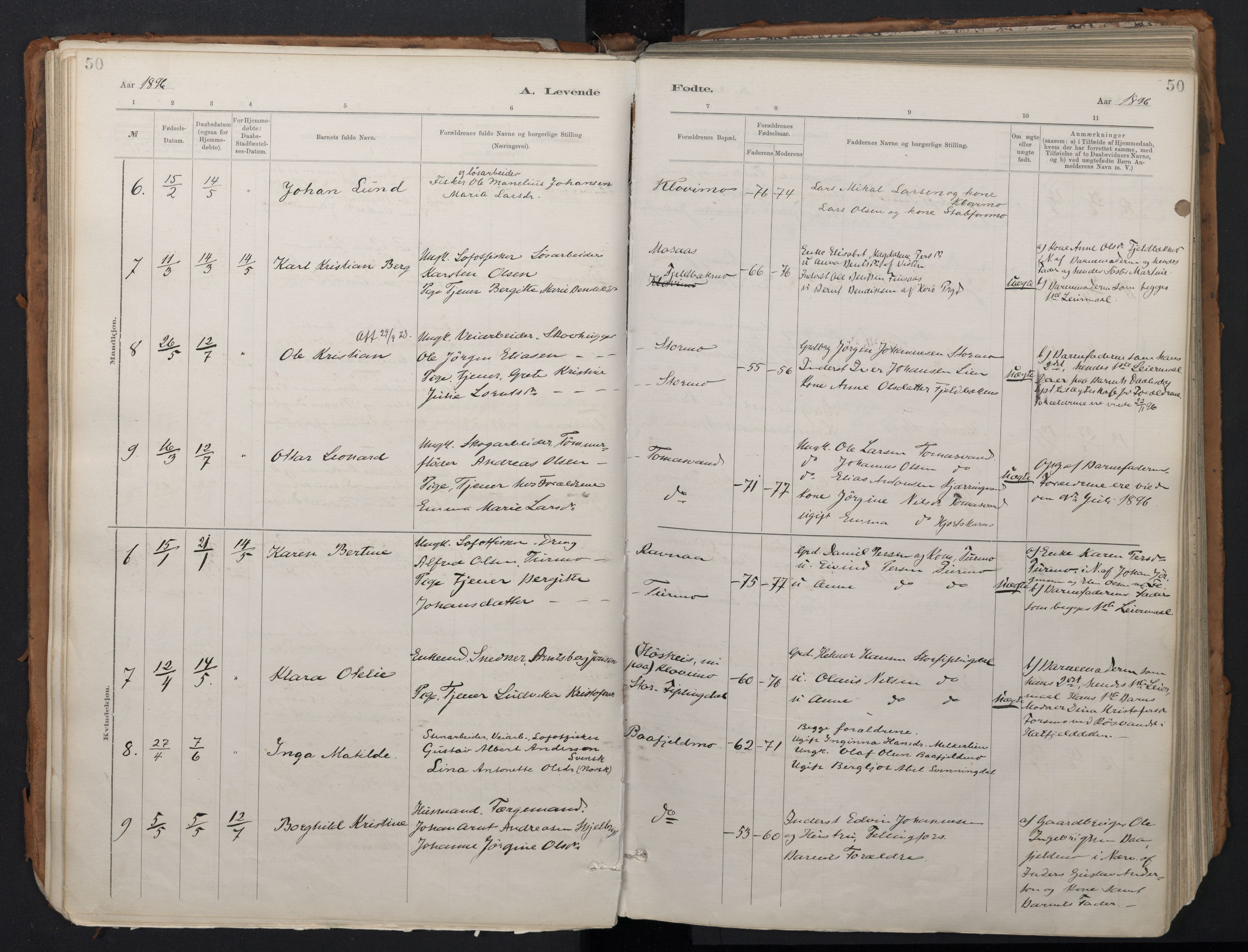 Ministerialprotokoller, klokkerbøker og fødselsregistre - Nordland, SAT/A-1459/824/L0338: Parish register (official) no. 824A01, 1880-1915, p. 50